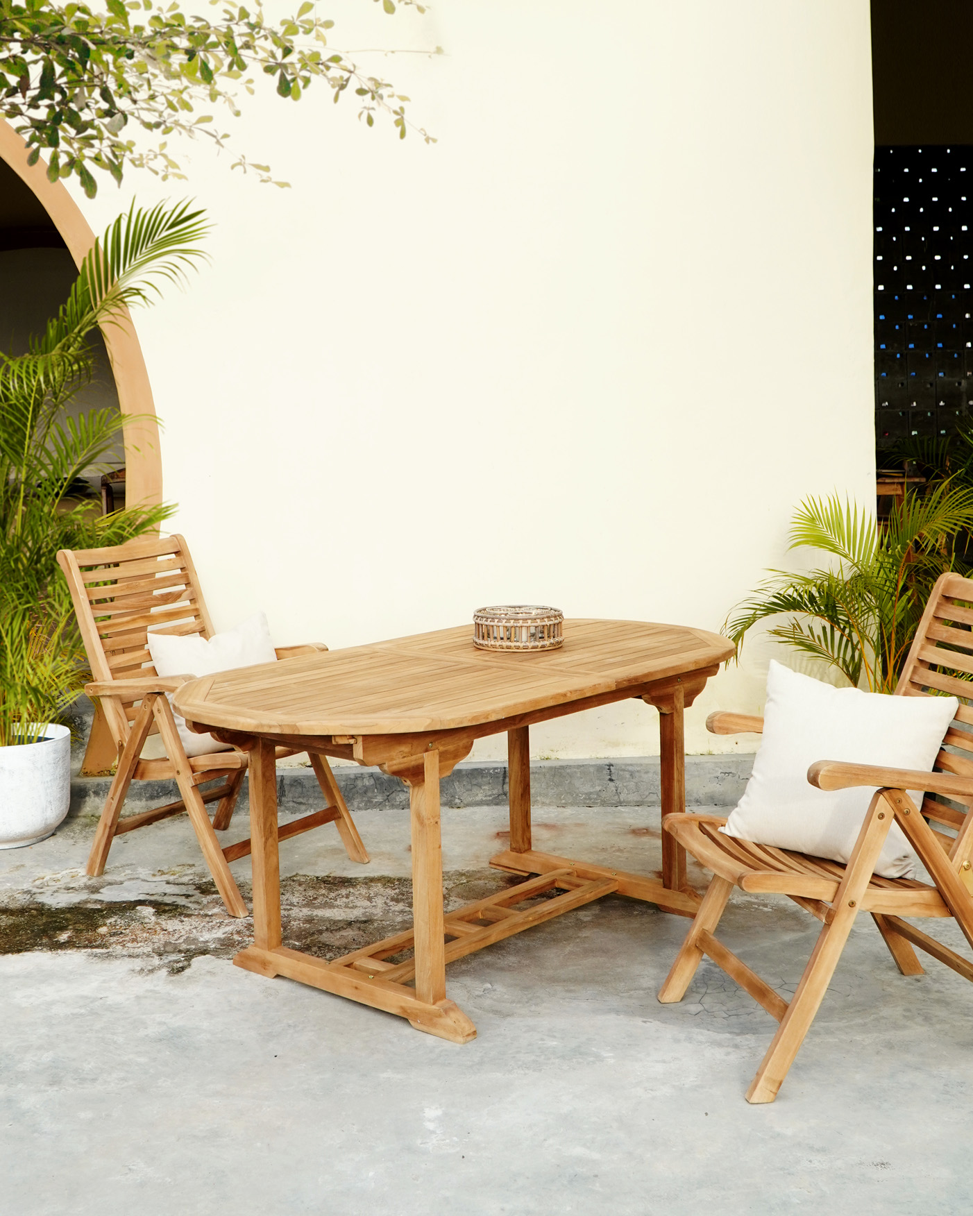 Garten-Esstisch MODENA | Teak | oval | ausziehbar | 180 (240) x 100 cm