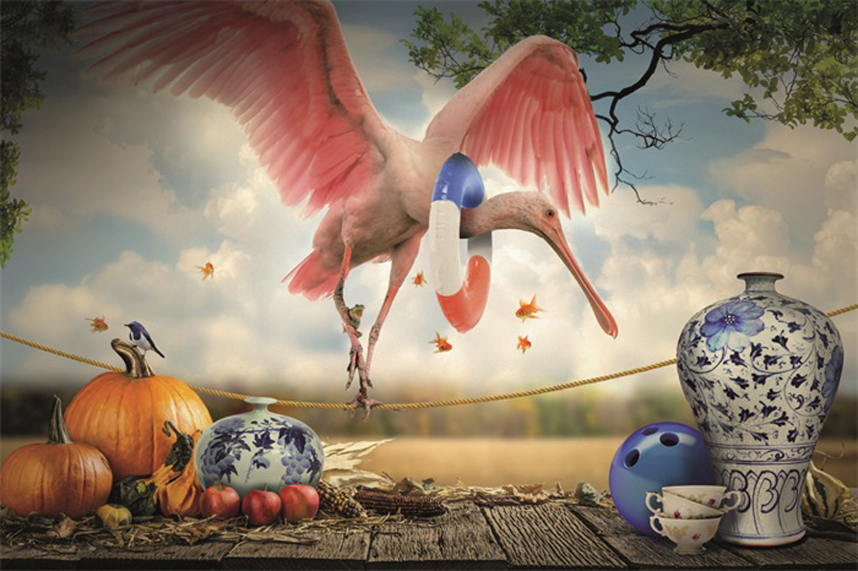 Wandbild MondiArt | BIRD ON THE WAY | AluArt glänzend | XL: 180 x 120 cm