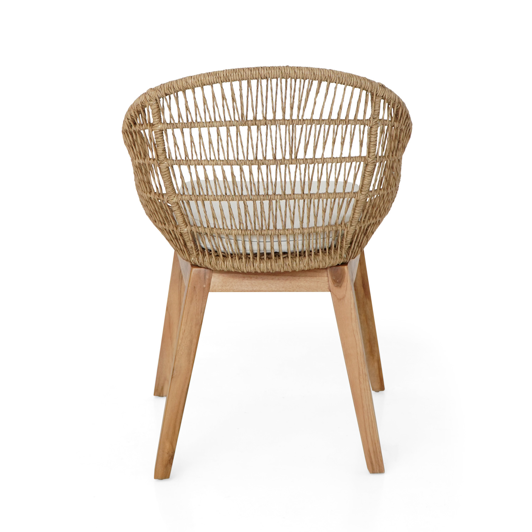 Gartenstuhl AMORA | Teakholz/Polyrattan | mit Sitzkissen