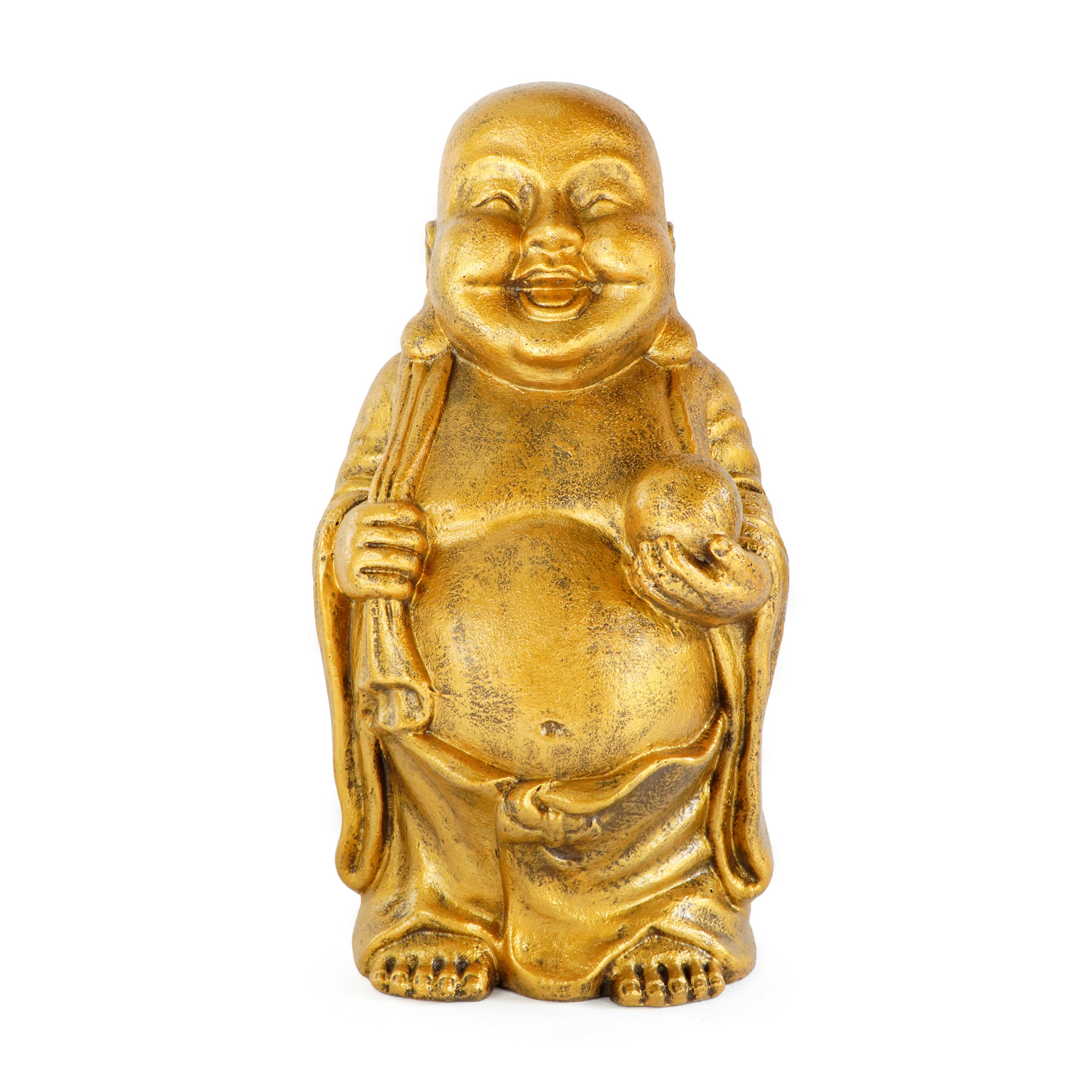 Deko-HAPPY BUDDHA | 70 cm stehend | gold GRC Beton