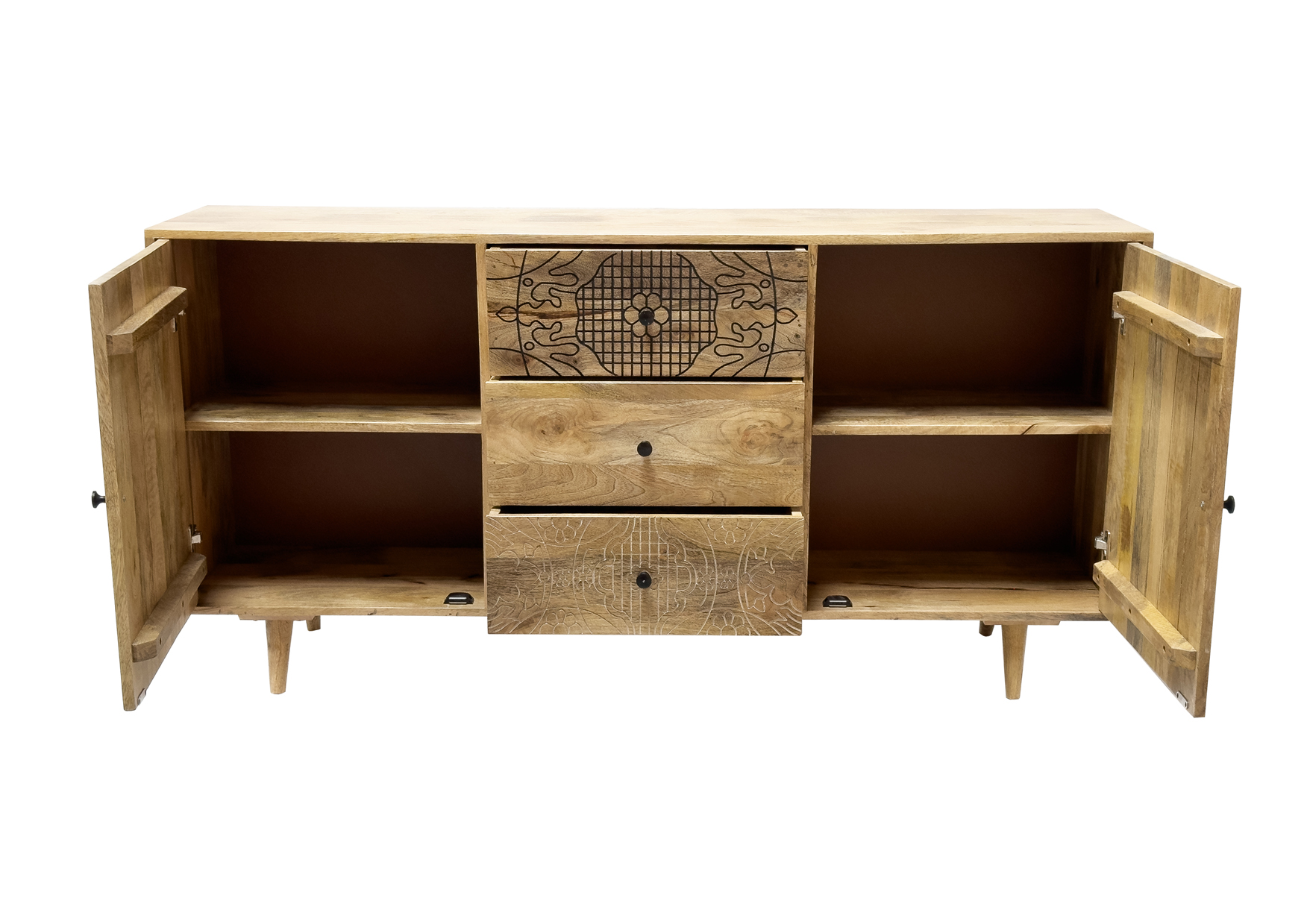 Sideboard LYN | Mangoholz/Altholz massiv | 160 cm
