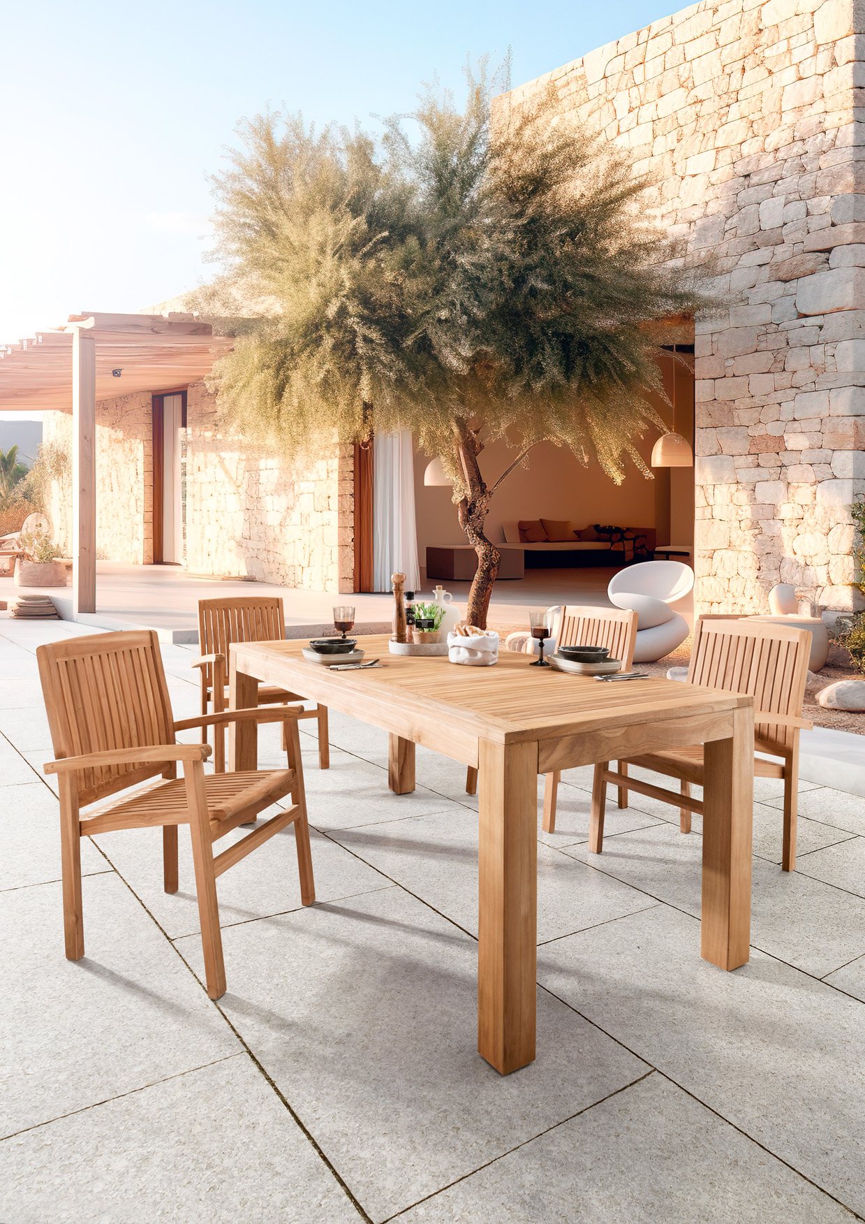 Garten-Esstisch HOME-S | Teakholz massiv | 160 x 100 cm