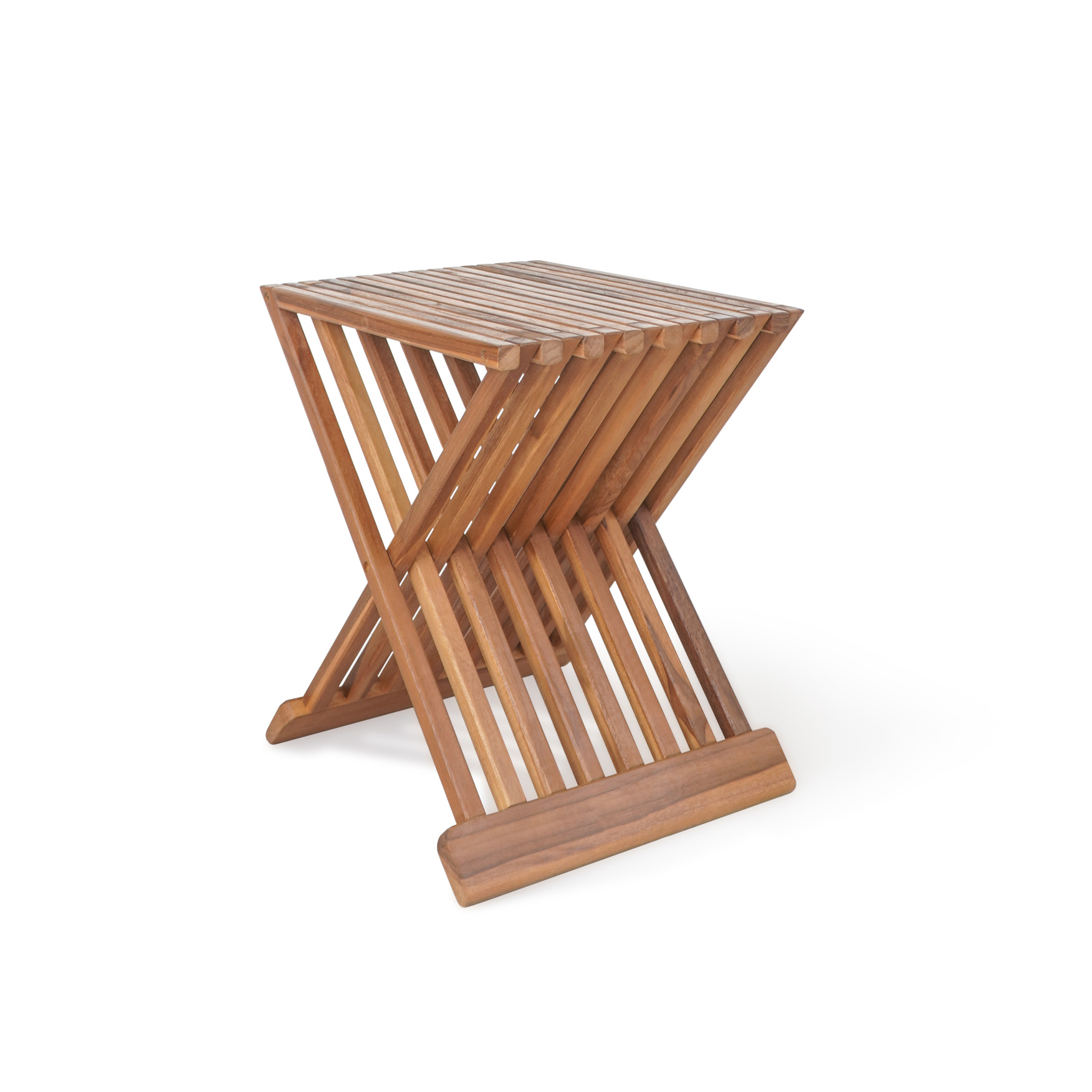 Garten-Beistelltisch X-CROSS | Teak massiv | klappbar