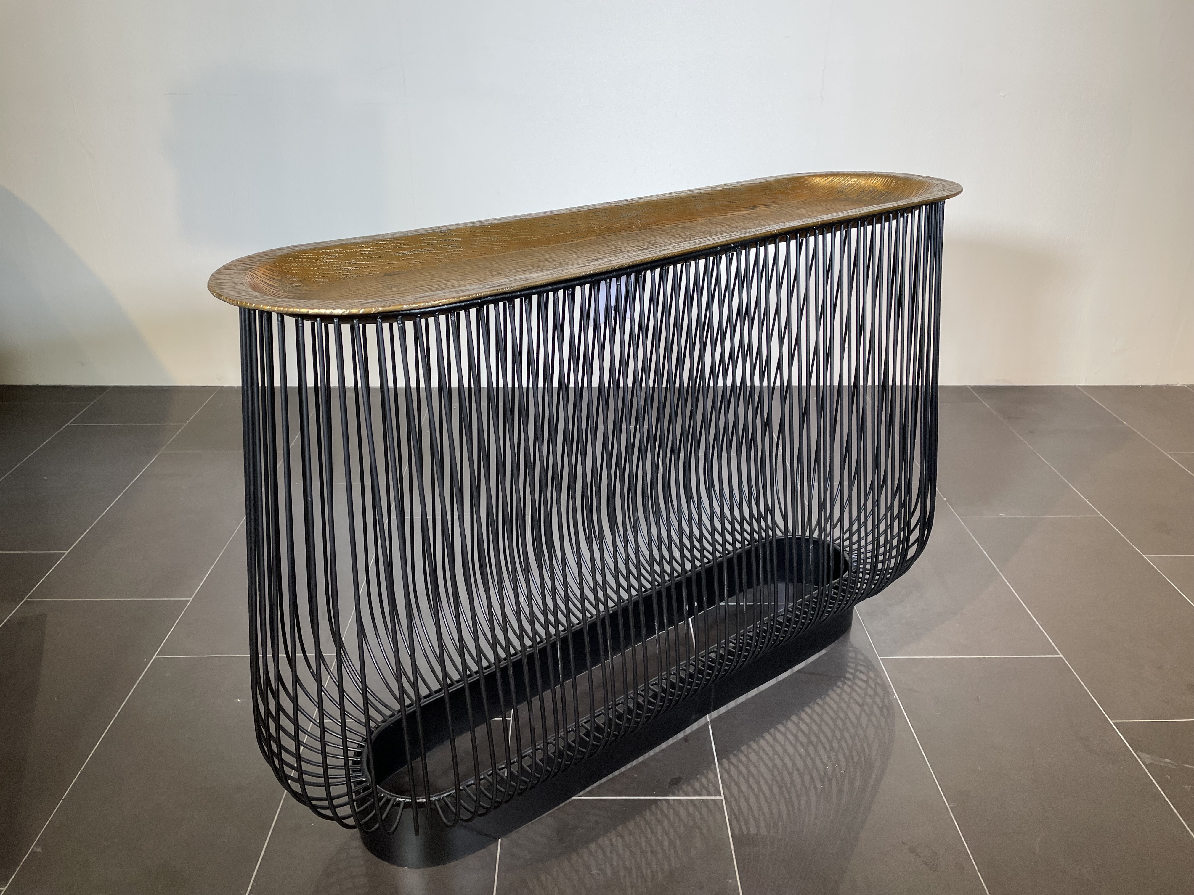 Konsole GLAMOUR | Breite 104 cm | Metall schwarz/antik-gold