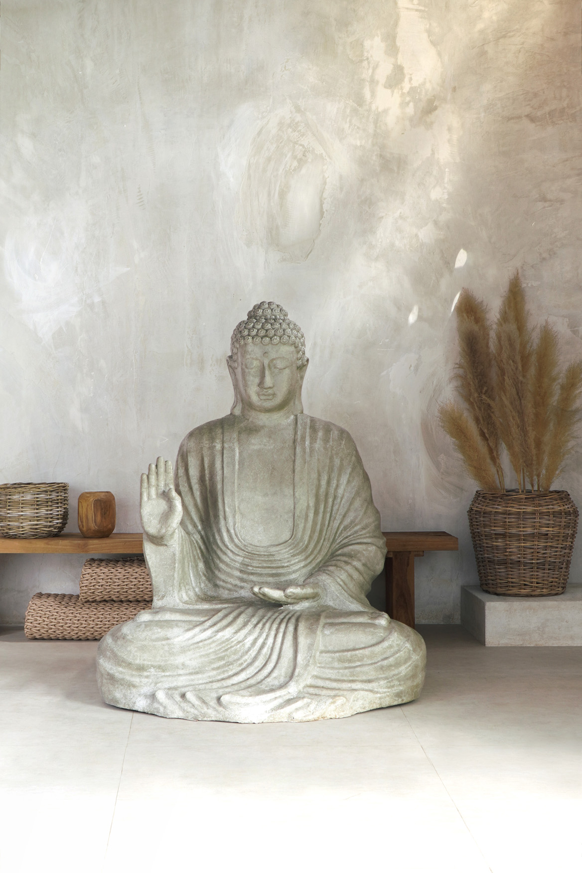 Deko-BUDDHA-1 | 170 cm sitzend | natur GRC Beton