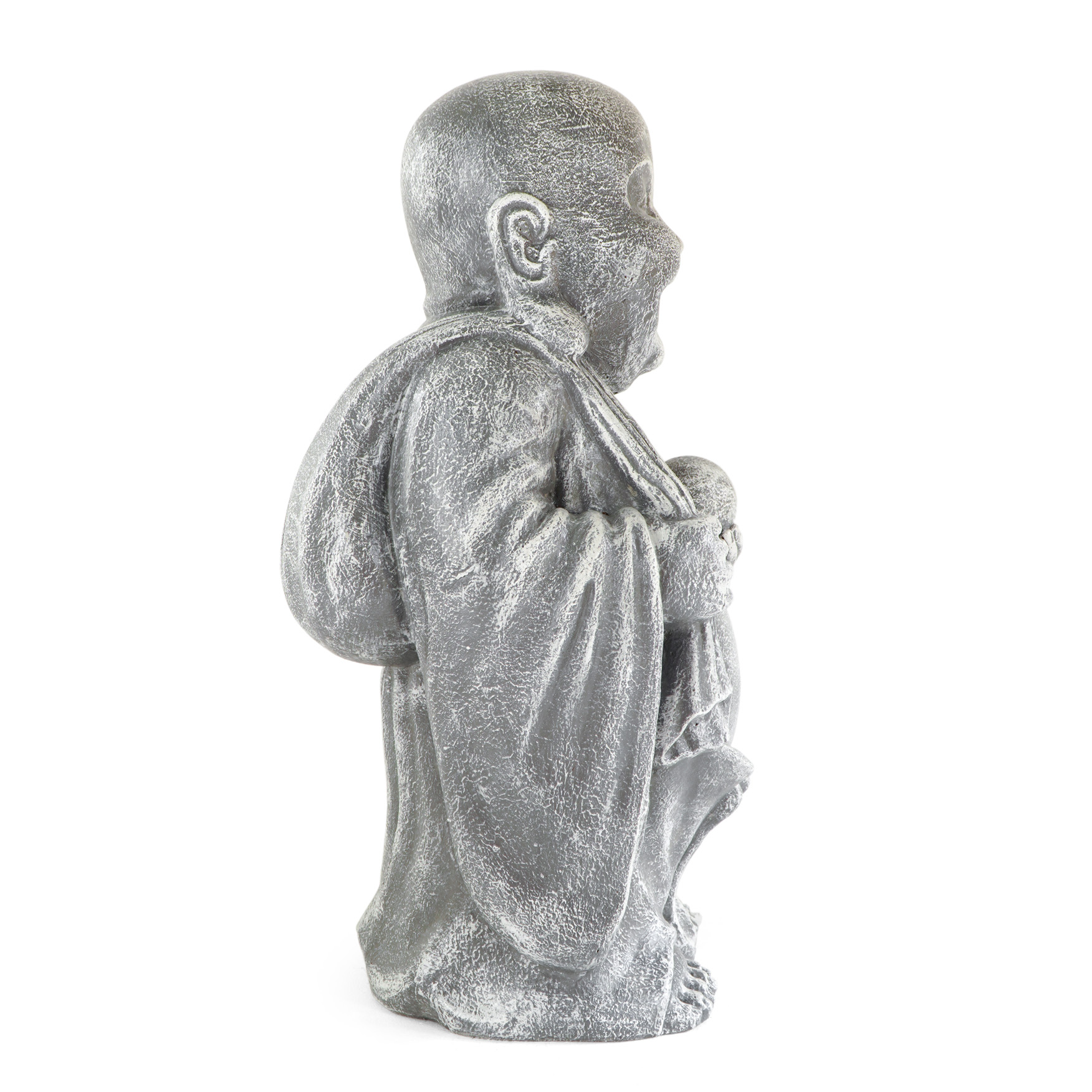 Deko-HAPPY BUDDHA | 70 cm stehend | silbergrau GRC Beton