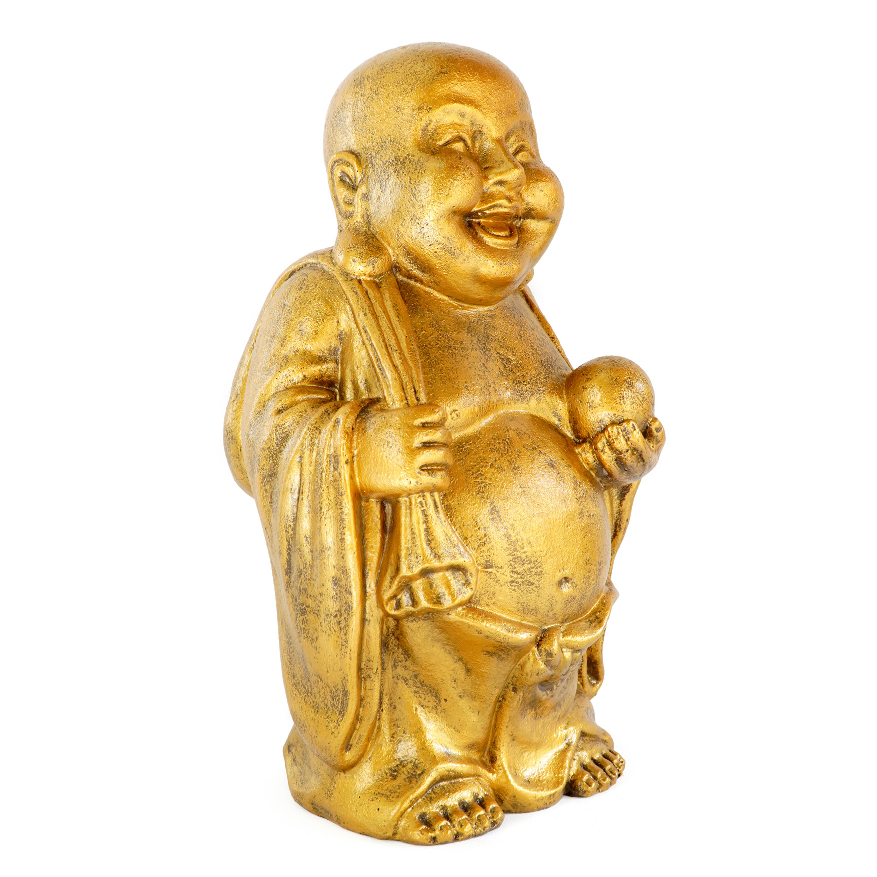 Deko-HAPPY BUDDHA | 70 cm stehend | gold GRC Beton