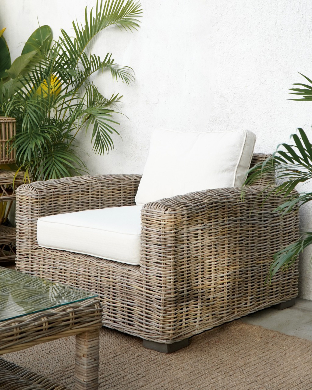 Rattan-Sessel | SPLIT | 90 cm grau