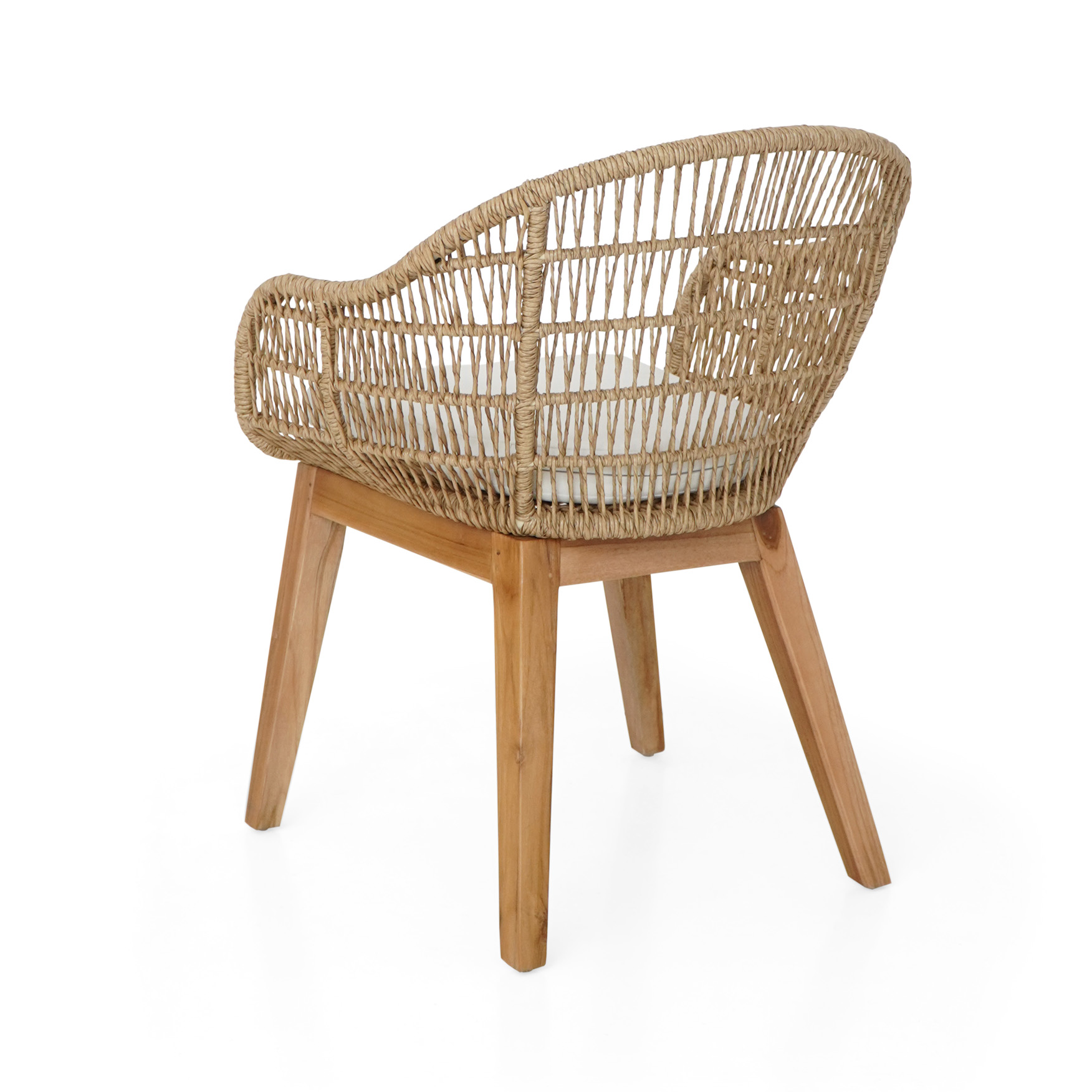 Gartenstuhl AMORA | Teakholz/Polyrattan | mit Sitzkissen