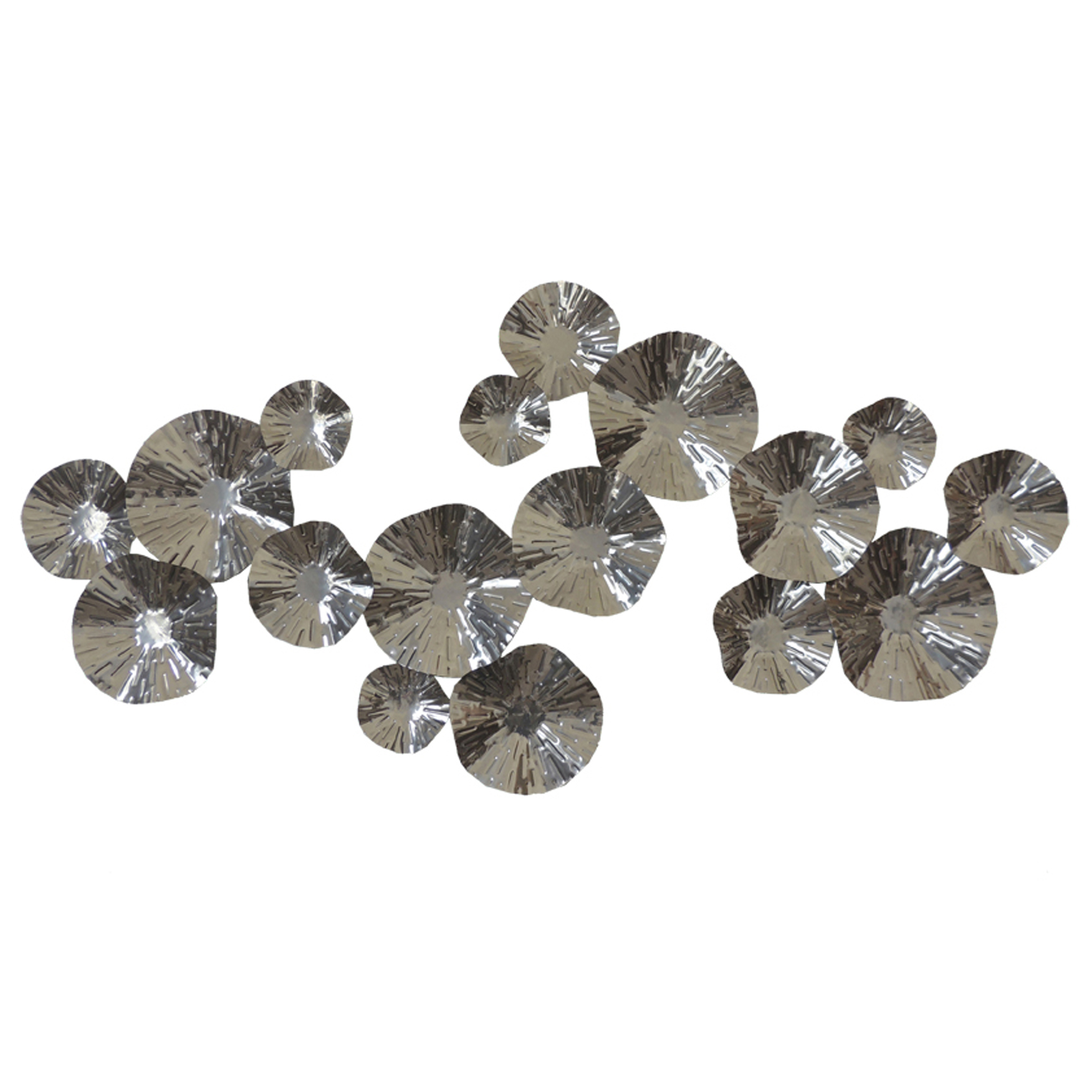 Wandschmuck MondiArt | SILVER CIRCLES | Metall silber | BHT: 161 x 80 x 10 cm