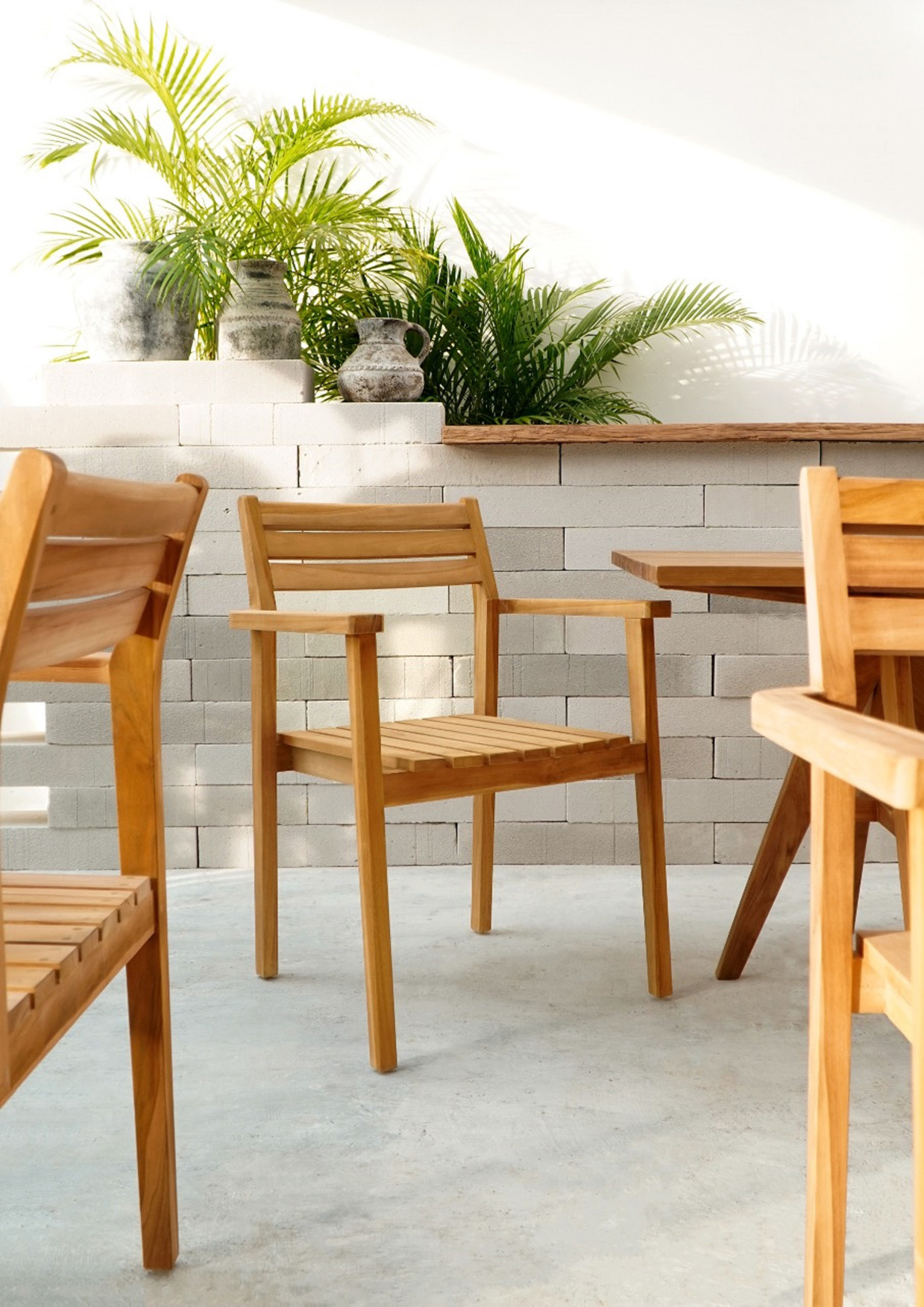 Gartenstuhl FARREN | Teakholz | stapelbar