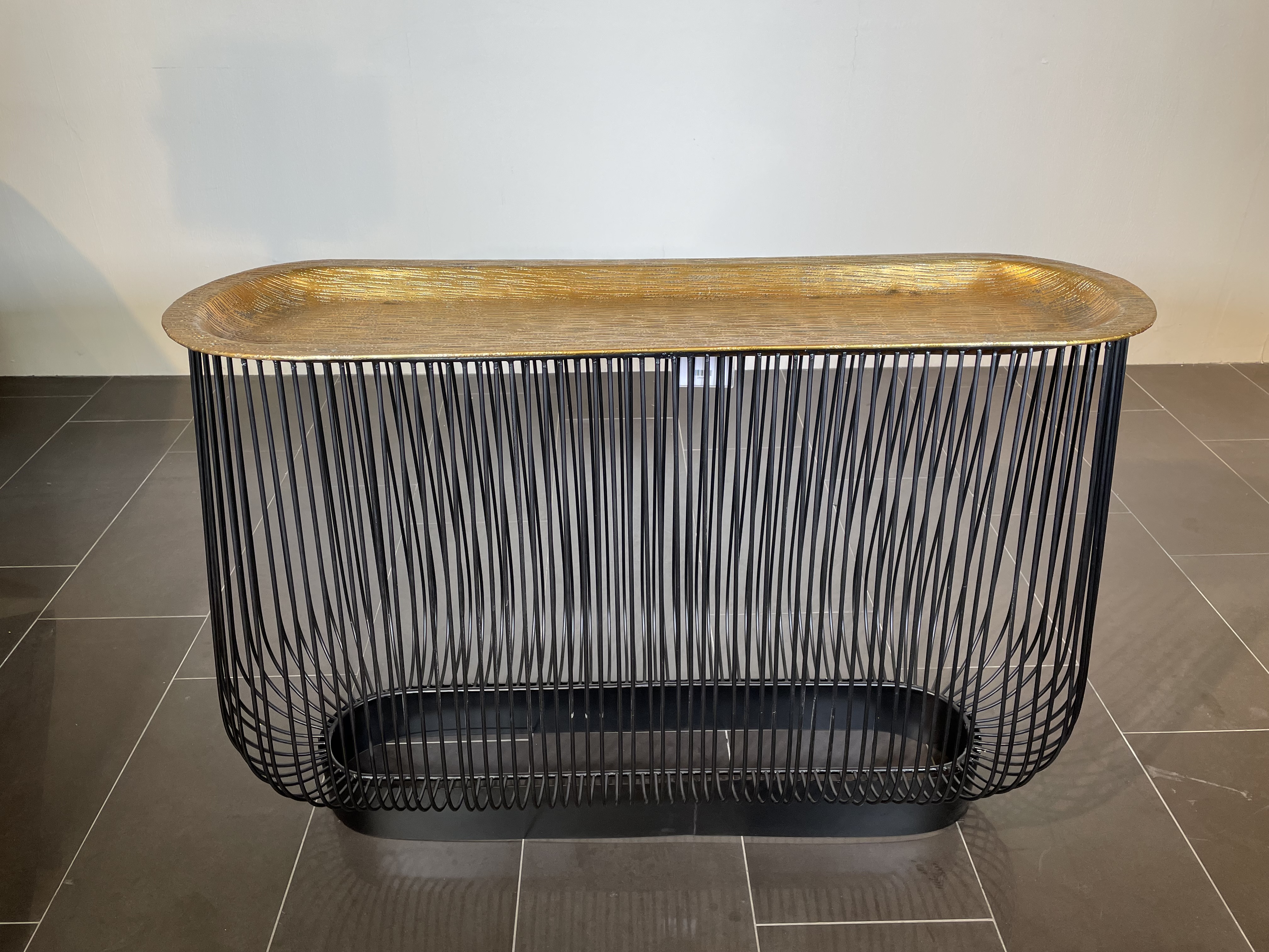 Konsole GLAMOUR | Breite 104 cm | Metall schwarz/antik-gold