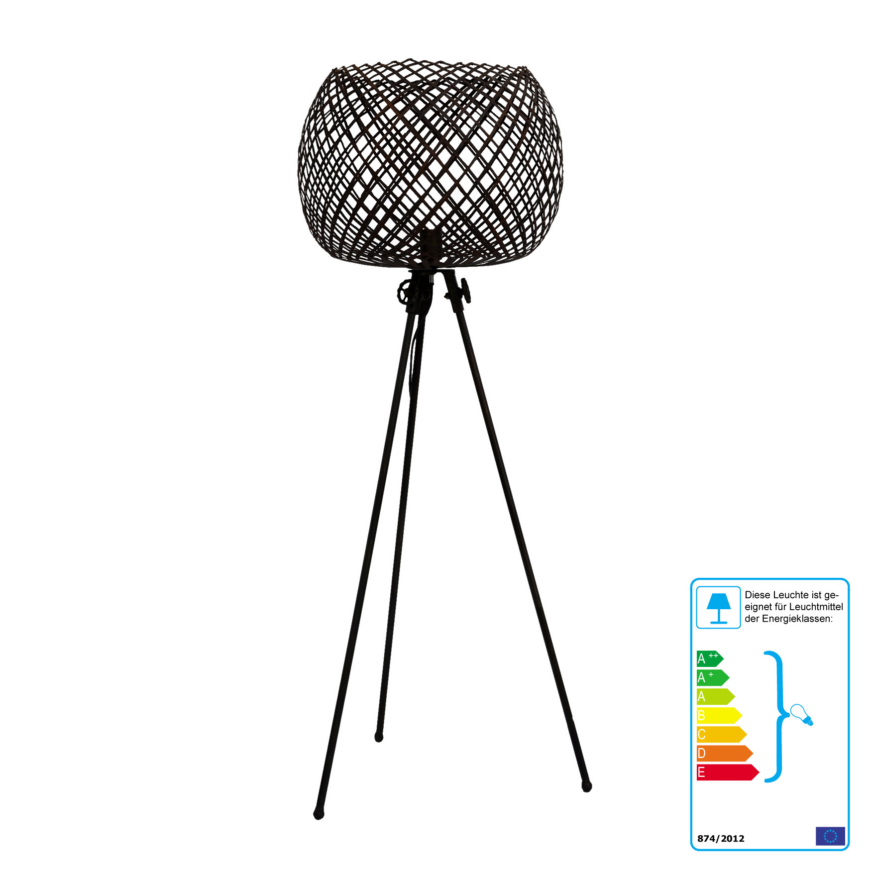 Stehleuchte CHARLY | Metall schwarz | 55 cm / 137 cm hoch