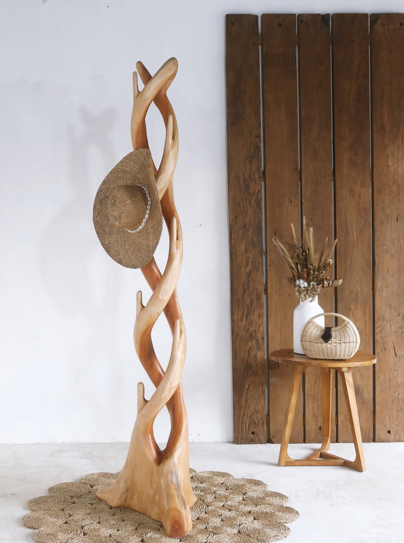 Kleiderständer KAKTUS-TWIN | Suar-Holz | 200 cm