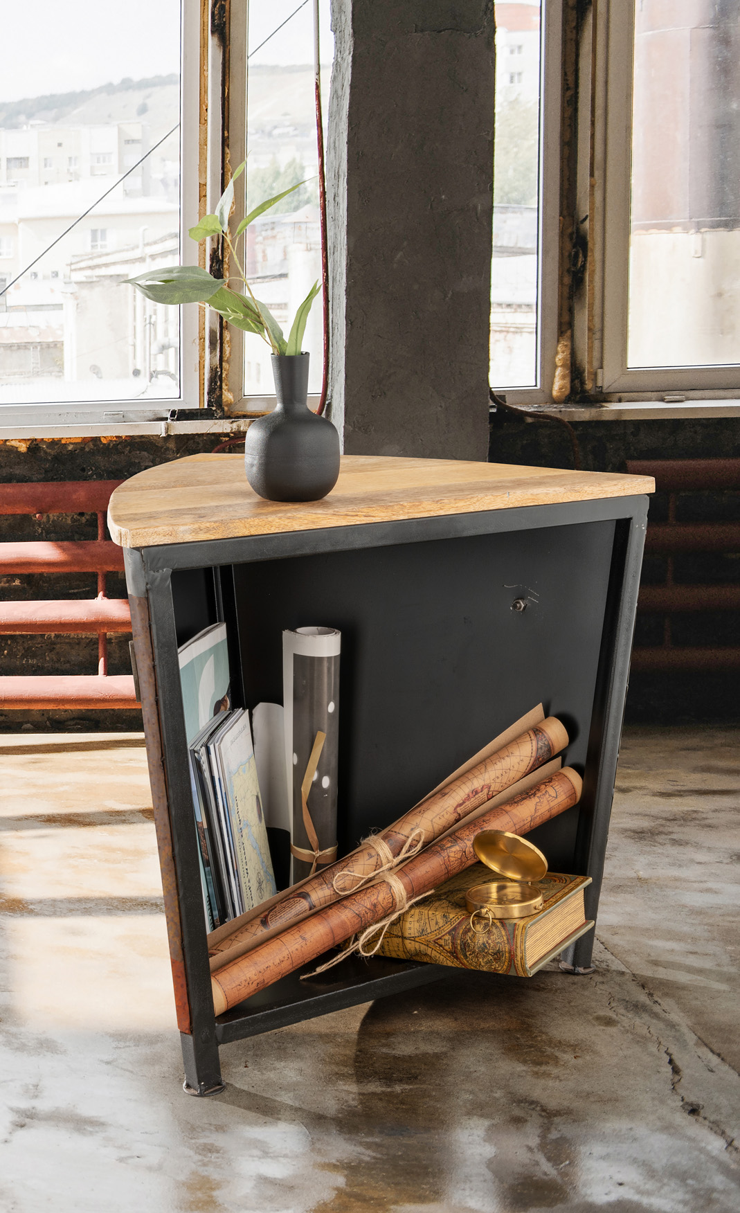 Beistelltisch TITANIC | Metall rostfarbig | BHT:ca.64x40x53cm