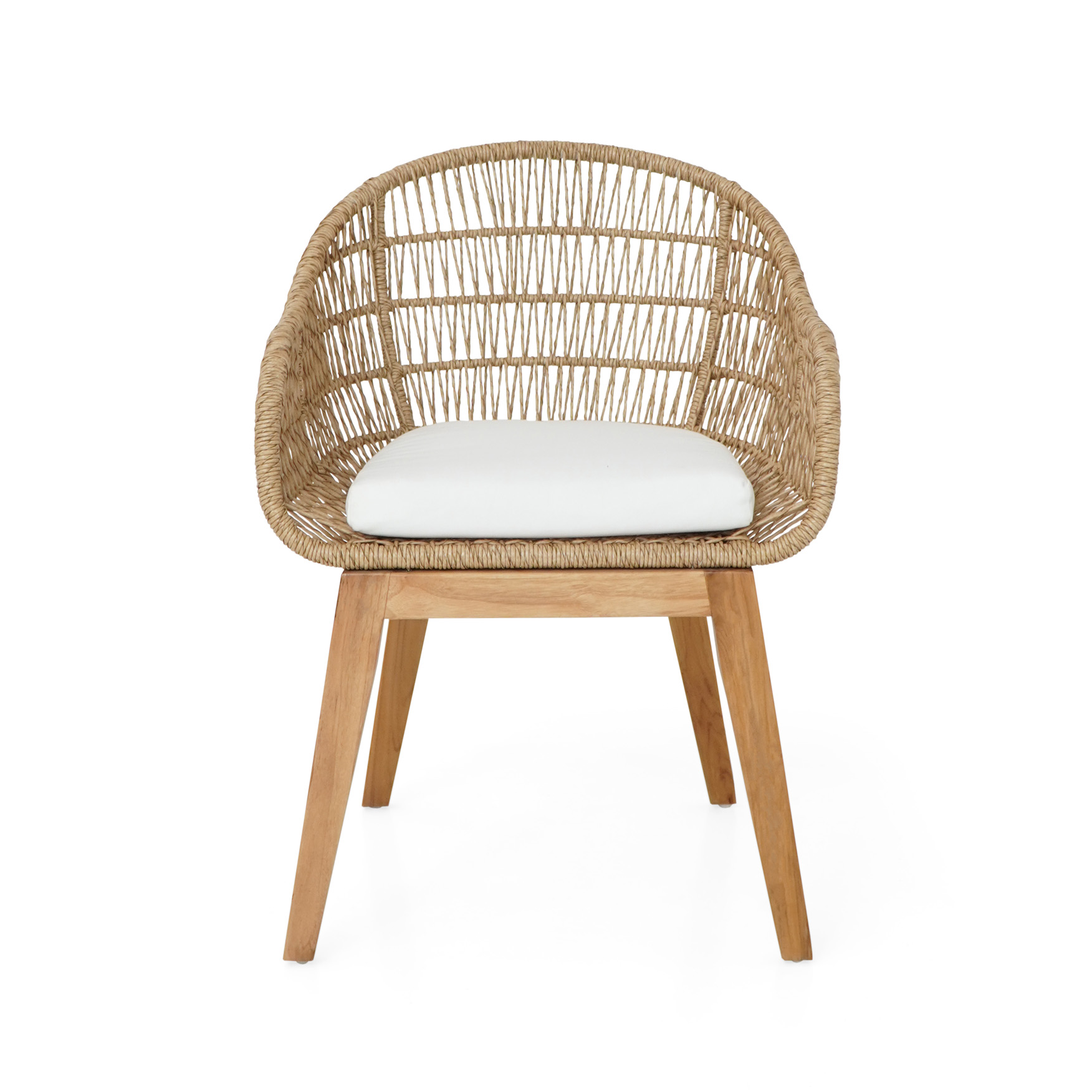 Gartenstuhl AMORA | Teakholz/Polyrattan | mit Sitzkissen