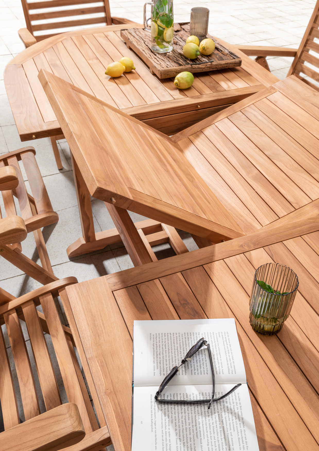 Garten-Esstisch MODENA | Teak | oval | ausziehbar | 180 (240) x 100 cm