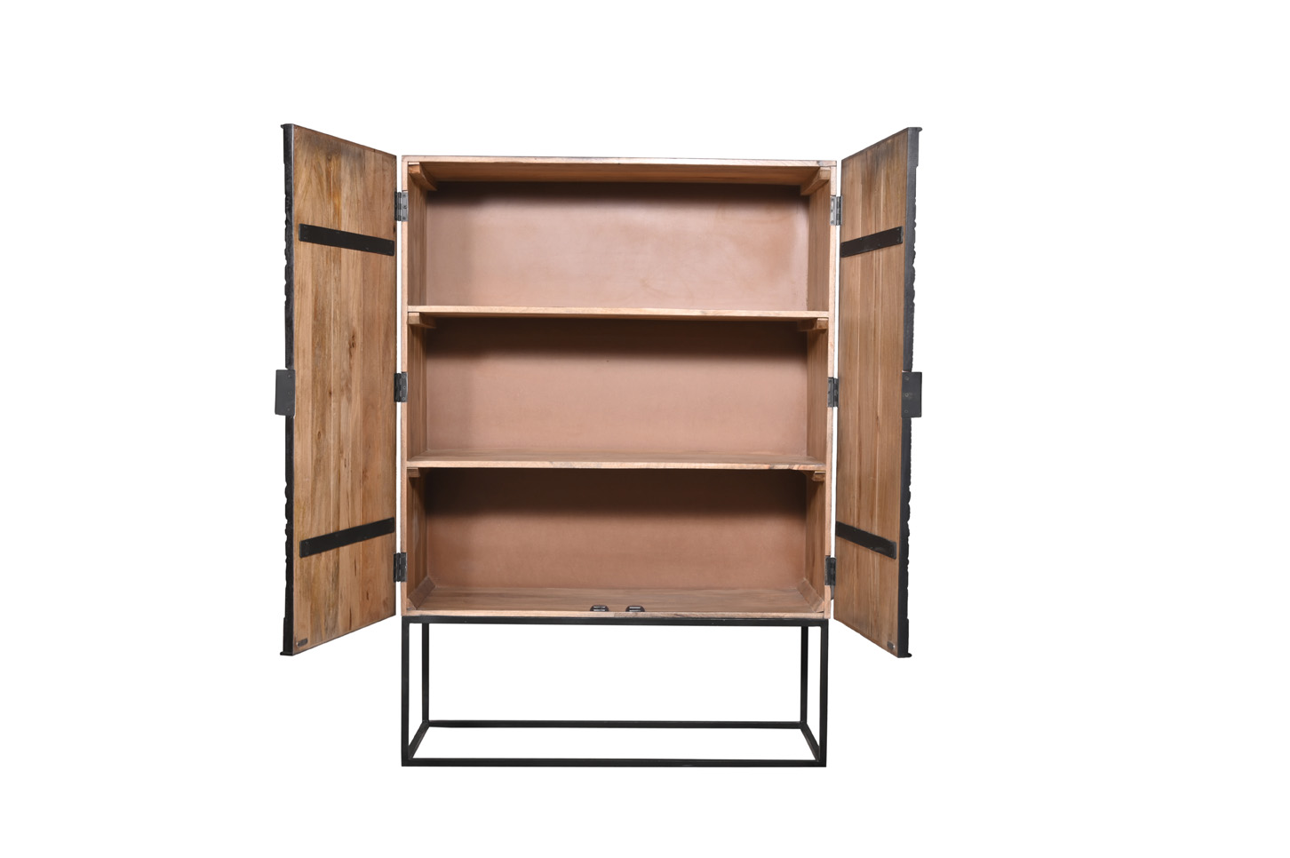 Solitärschrank MAHAL | Mangoholz vintage-schwarz | ca. 116 x 160 cm