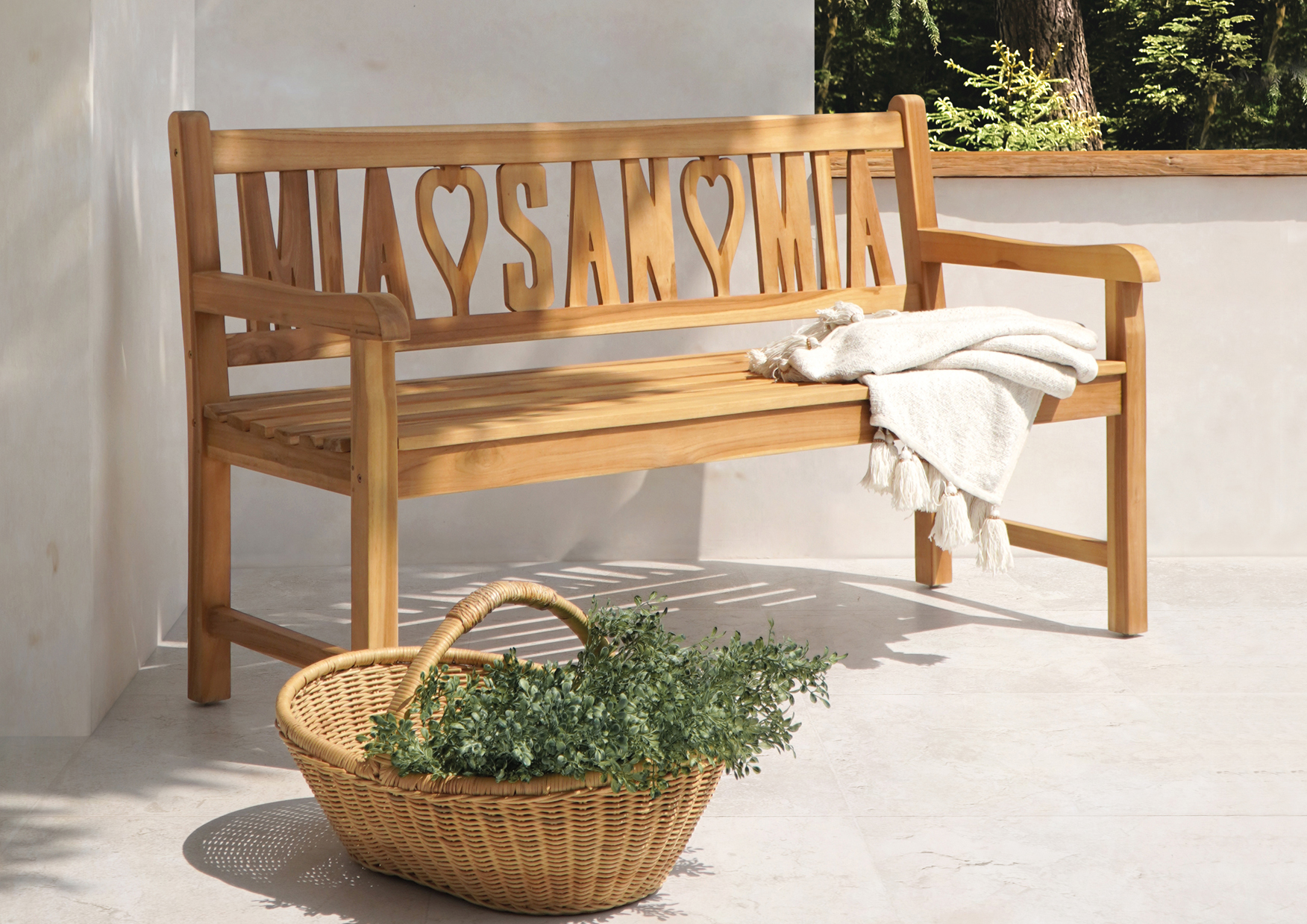 Gartenbank MIA♥SAN♥MIA | Teakholz | 150 cm