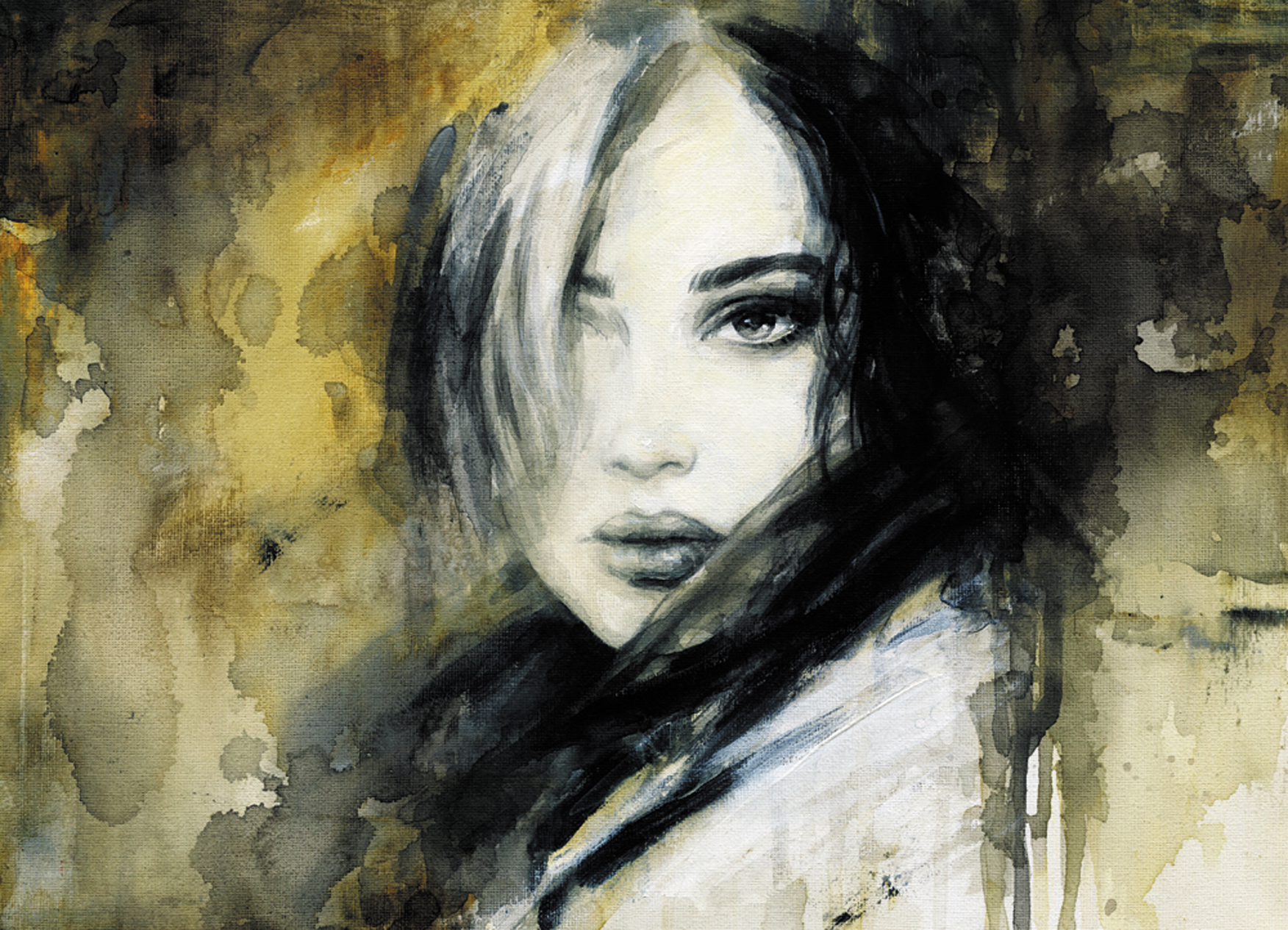 Wandtextil MondiArt | GIRL LONER PAINTING | XXL: 190 x 132 cm
