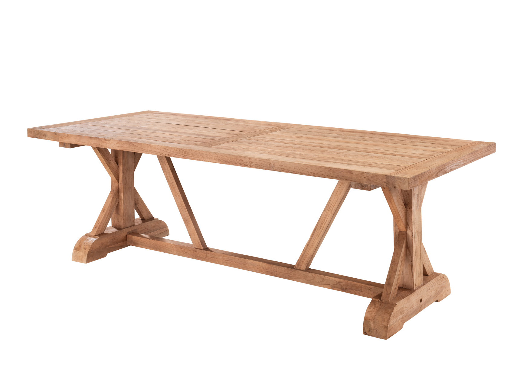 Garten-Esstisch COUNTRY | recyceltes Teakholz massiv | 240 x 100 cm