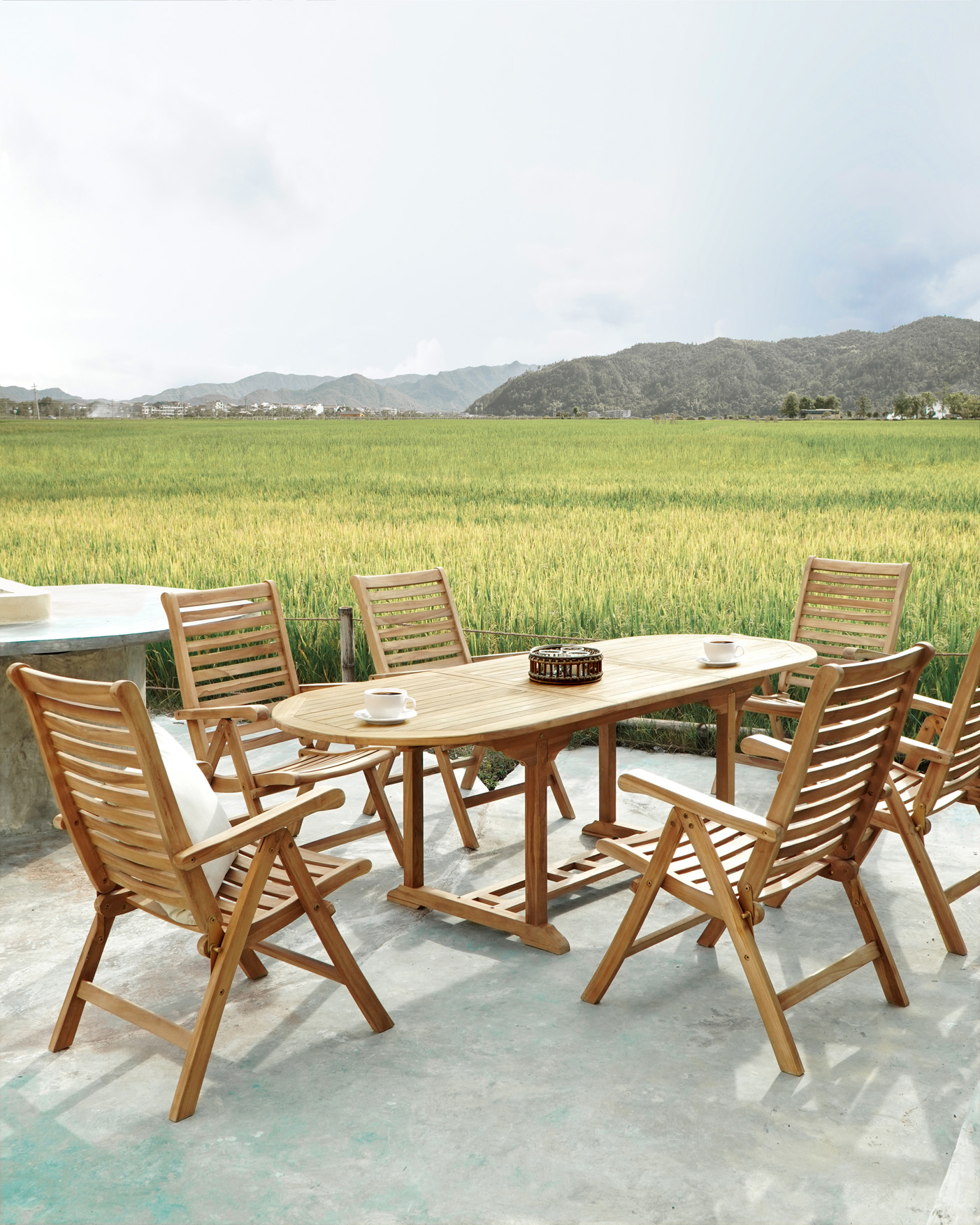 Garten-Esstisch MODENA | Teak | oval | ausziehbar | 180 (240) x 100 cm