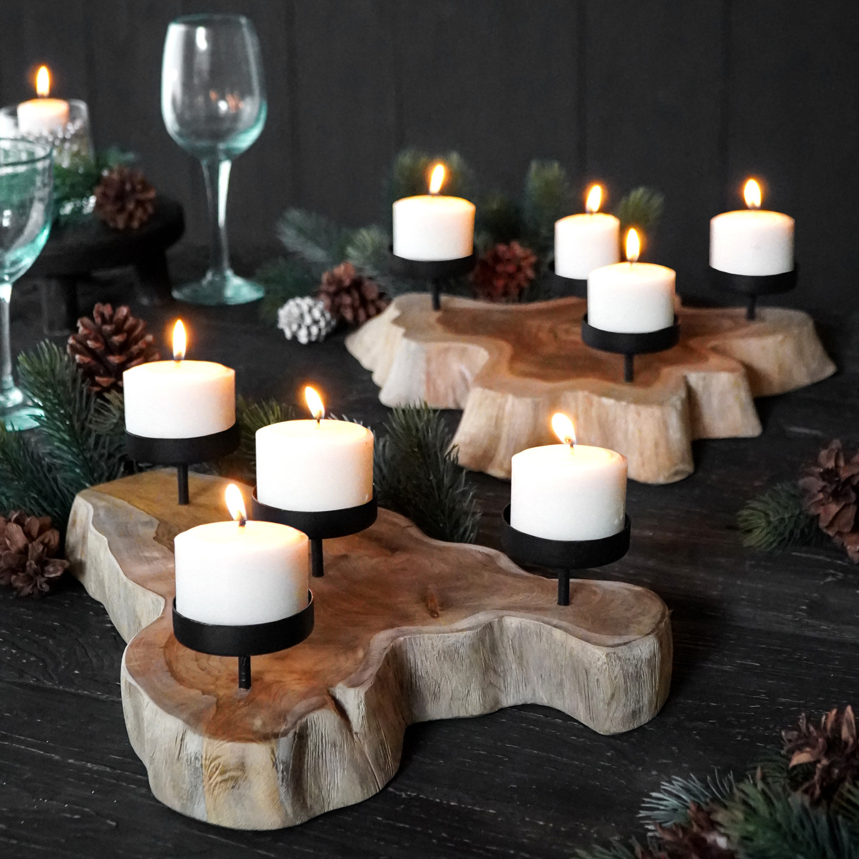 Kerzenhalter |4FLAMES | Teak/Eisen