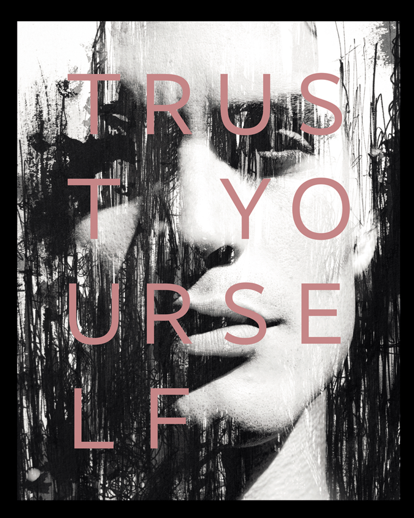 Wandbild MondiArt | TRUST YOURSELF | Rahmen schwarz | S : 40 x 50 cm