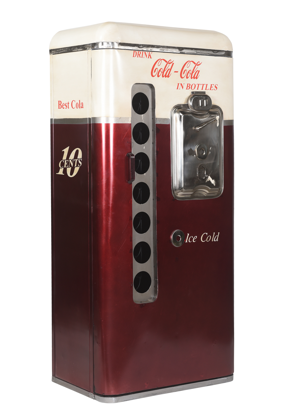 Barschrank Retro COLD-COLA | Metall vintage rot/weiss| B/H: ca.73 x 152 cm