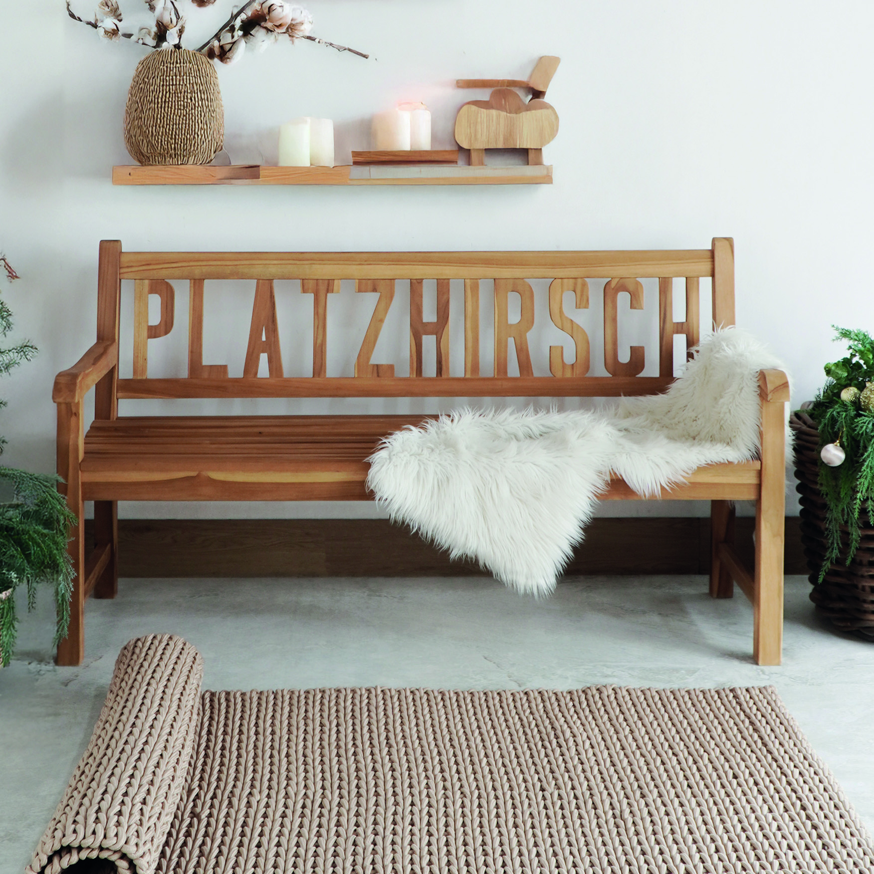 Gartenbank PLATZHIRSCH | Teakholz | 150 cm