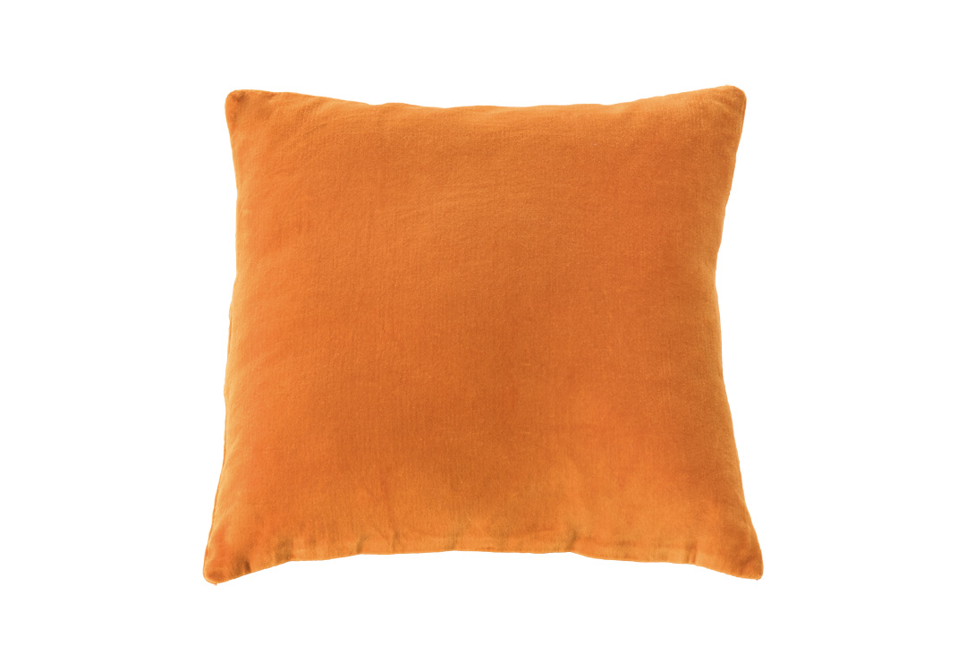 Samt-Dekokissen mit Füllung, orange