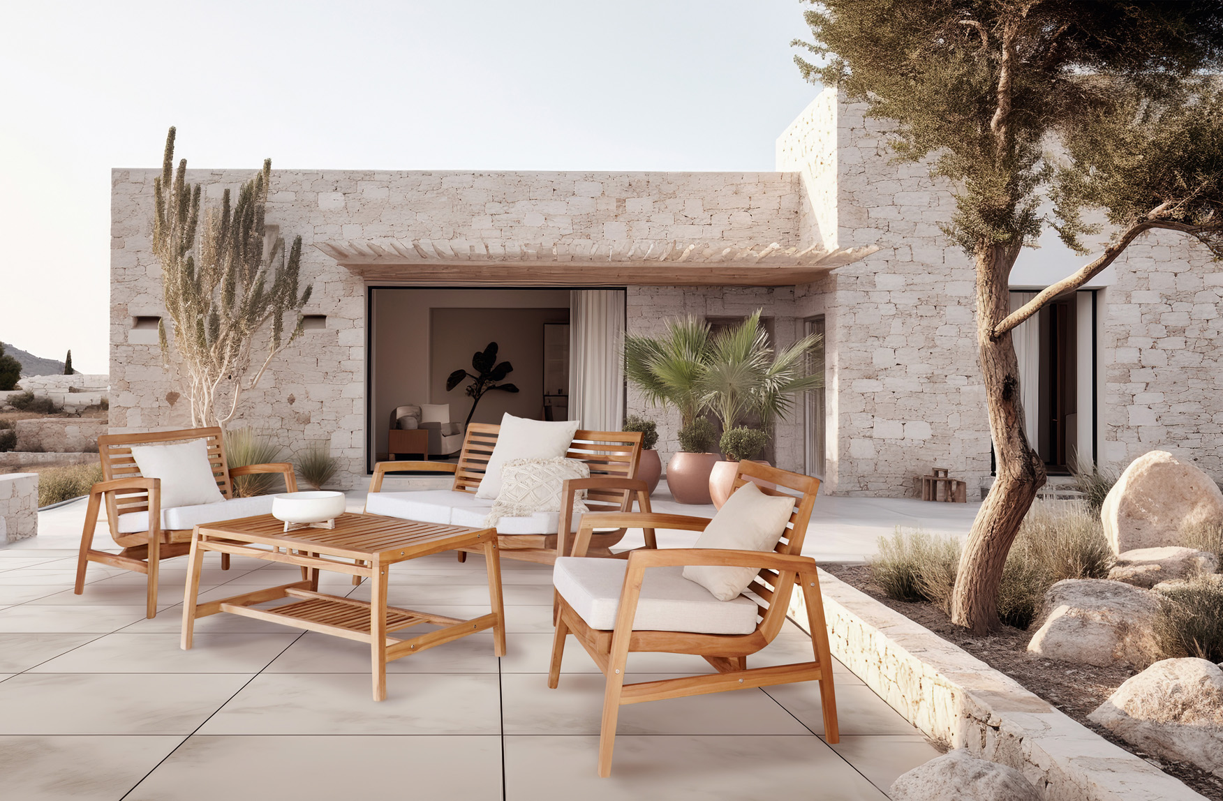 Garten-Sitzlounge | DOVER | 4-teilig | Teakholz