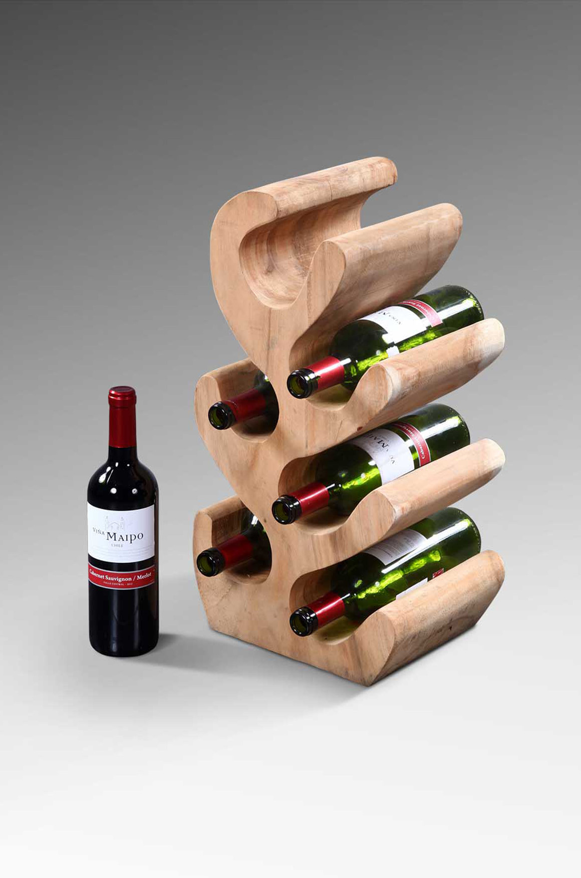 Weinregal | KAKTUS | Holz | 6 Flaschen | 50 cm hoch