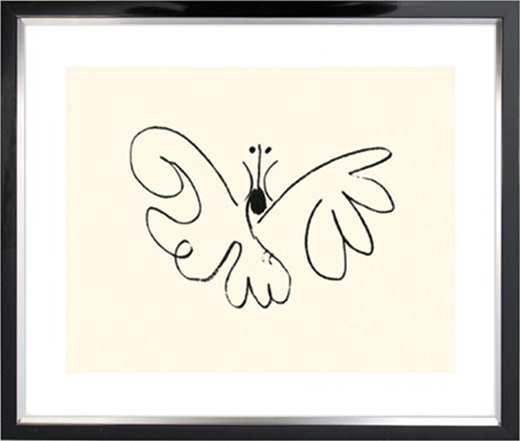 Wandbild MondiArt | LE PAPILLON | Rahmen schwarz | S : 59 x 49 cm