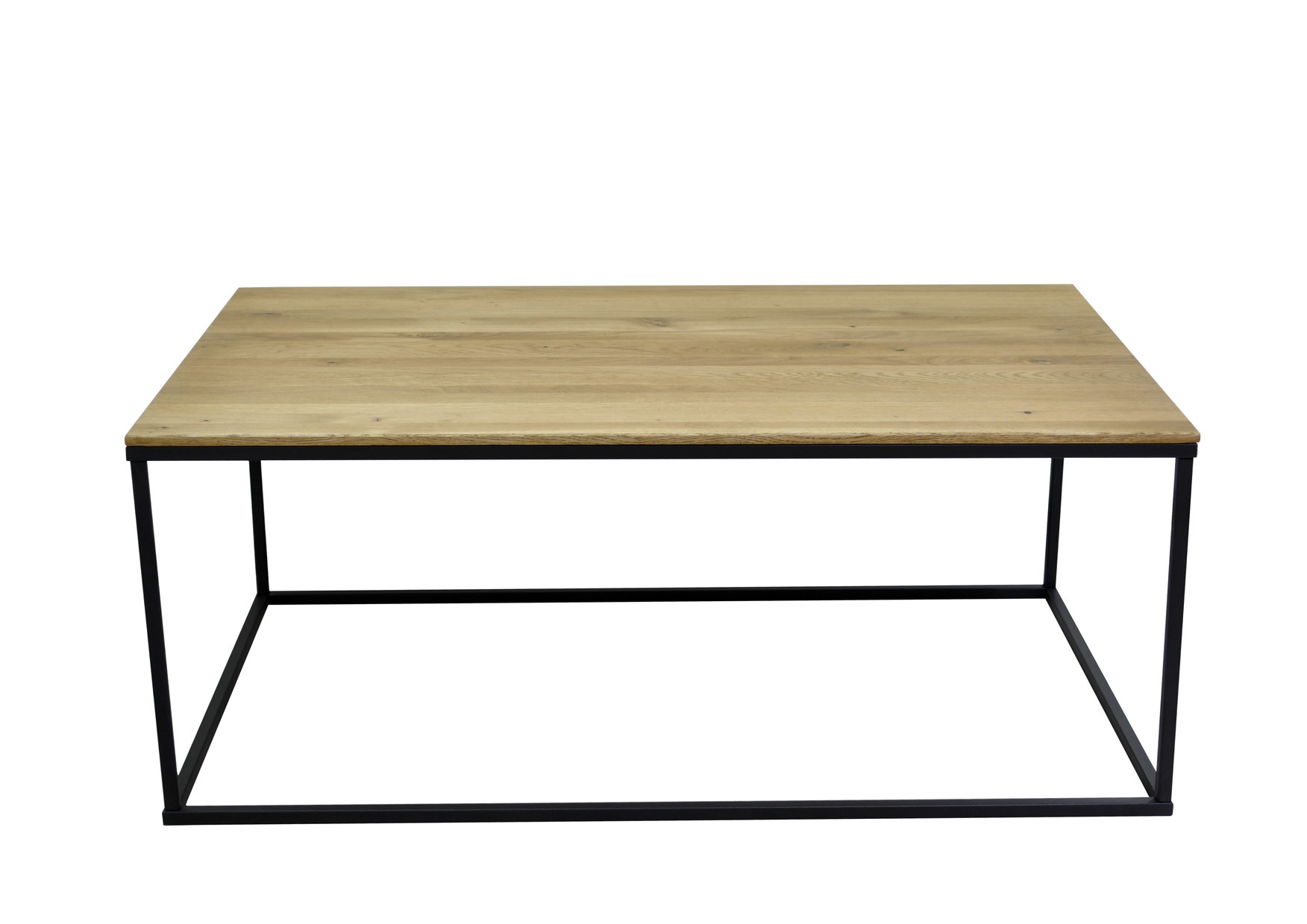 Couchtisch SASCHA | 100 x 60 cm | Wildeiche massiv | Metall schwarz