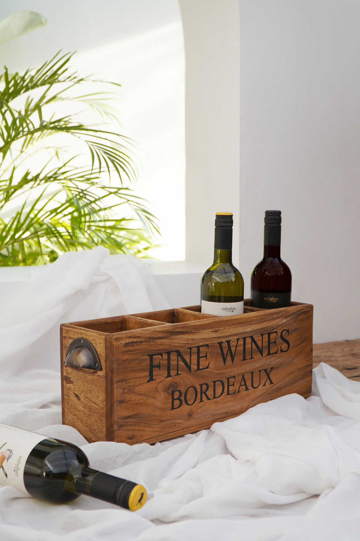 Weinbox GLÖGG | 4 Flaschen | Holz natur mit Print