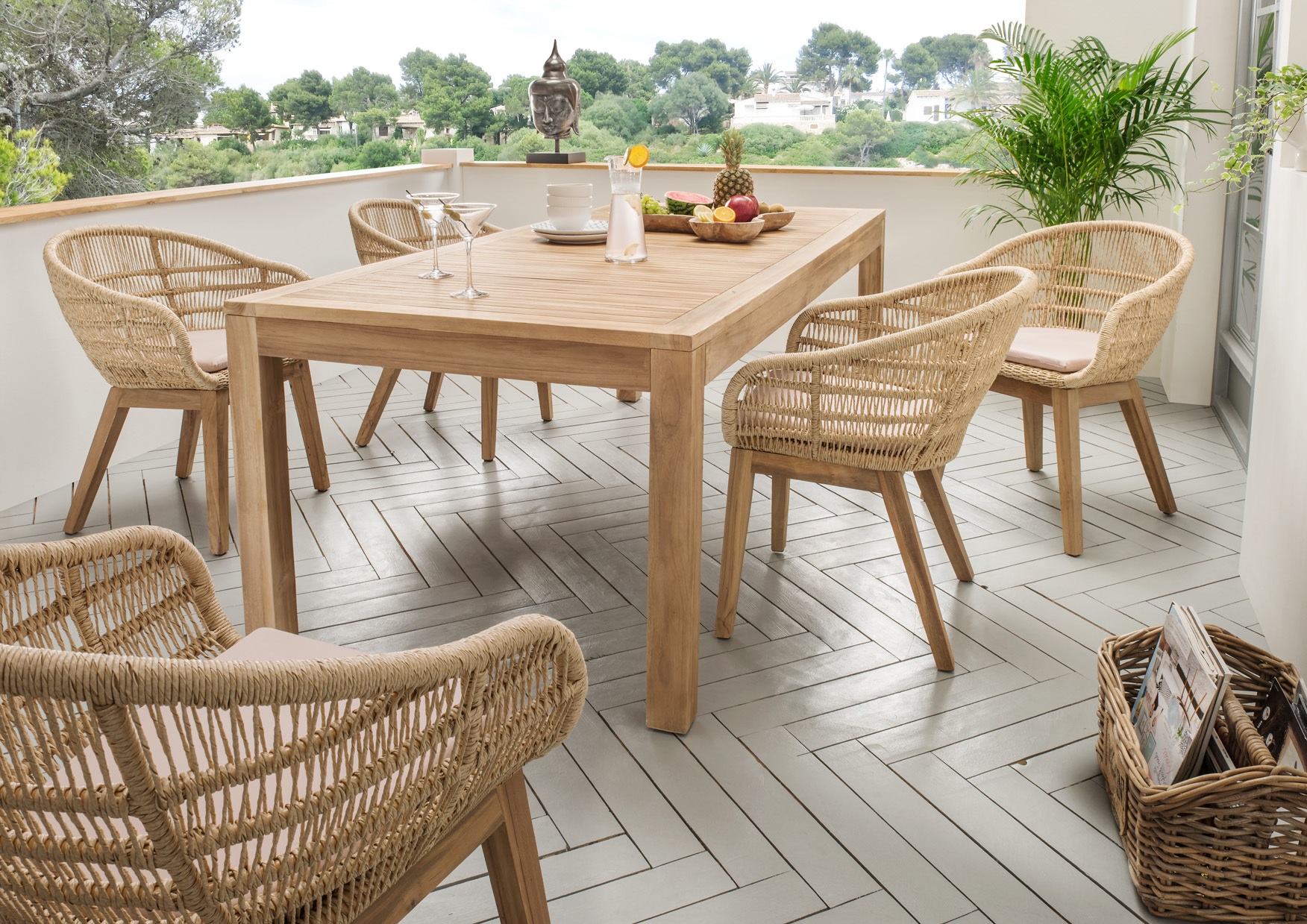 Garten-Esstisch HOME-L | Teakholz massiv | 200 x 100 cm