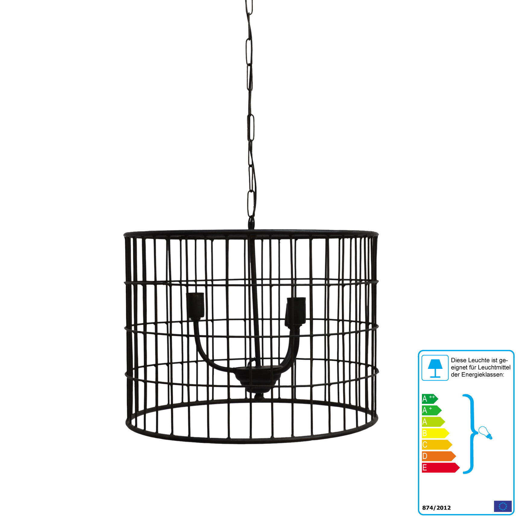 Hängeleuchte DOVER | Metall schwarz | rund: 60 cm / 50 cm hoch