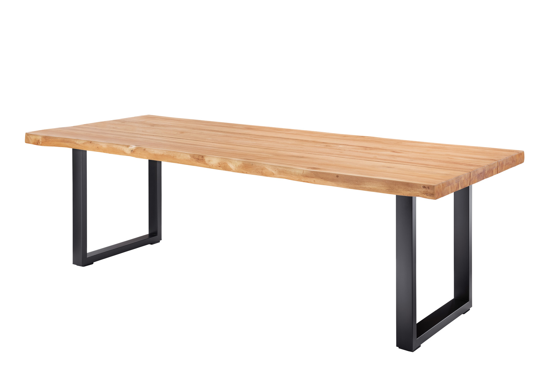 Garten-Esstisch BAUMKANTE-L | Teakholz massiv | 200 x 100 cm