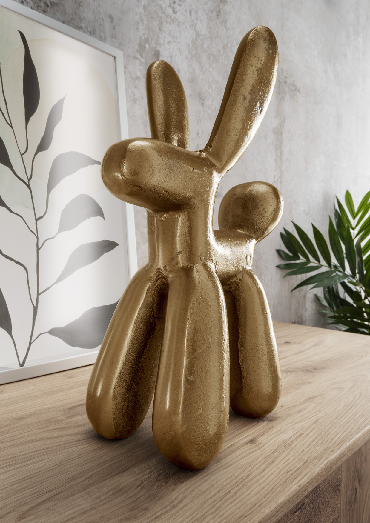 Deko-Figur DOG 4 | Aluminium, antik-gold | klein