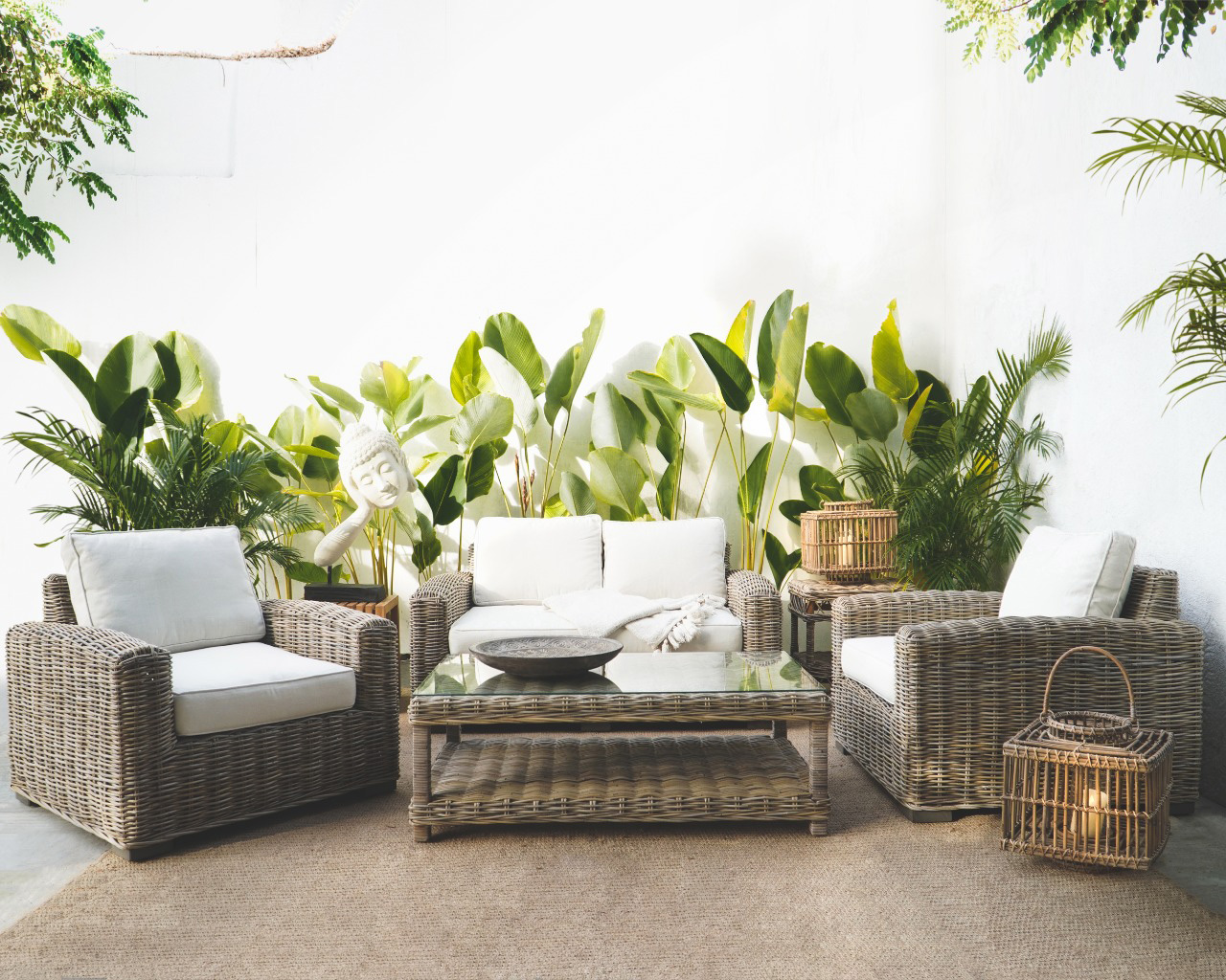 Rattan-Sessel | SPLIT | 90 cm grau