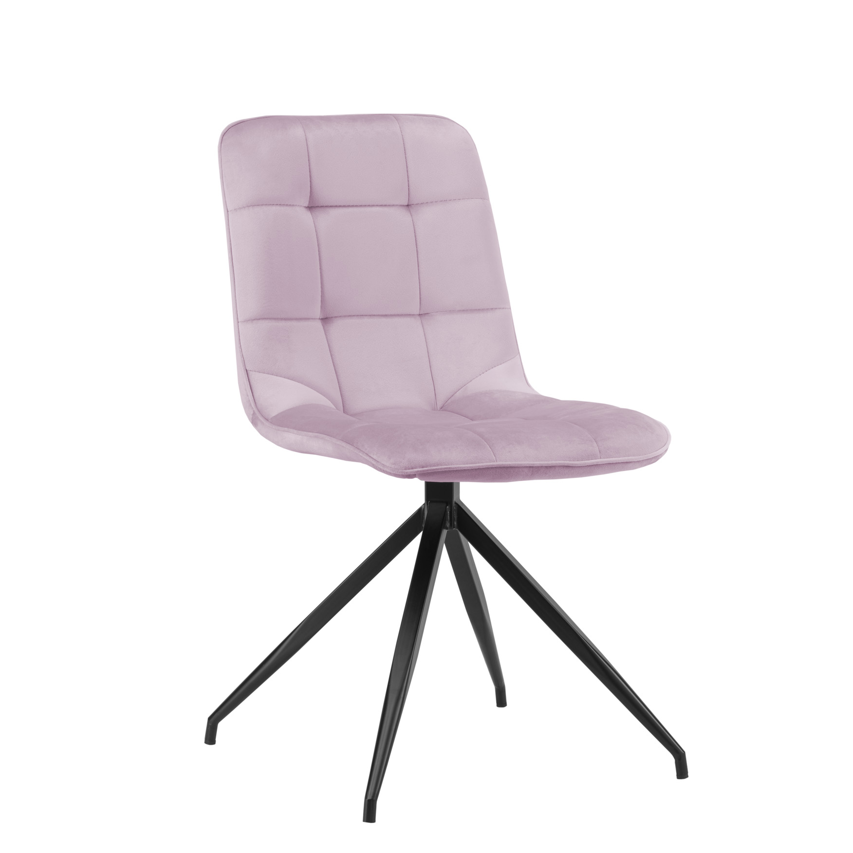 Design-Stuhl M2H-SMILE | Samt-Velours altrosa | Beine Metall schwarz pulverbeschichtet