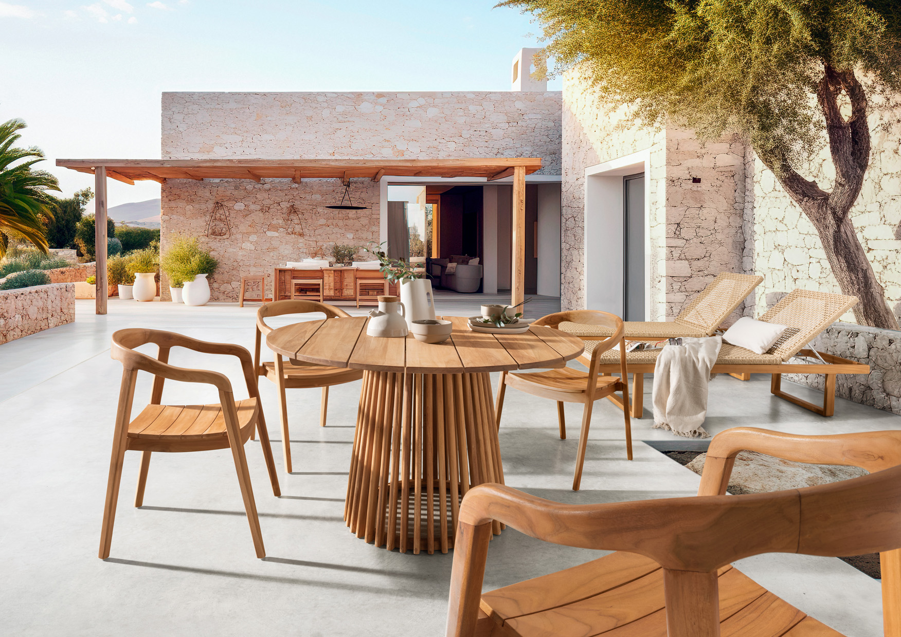 Gartenstuhl FUNNY | Teakholz | mit Armlehnen