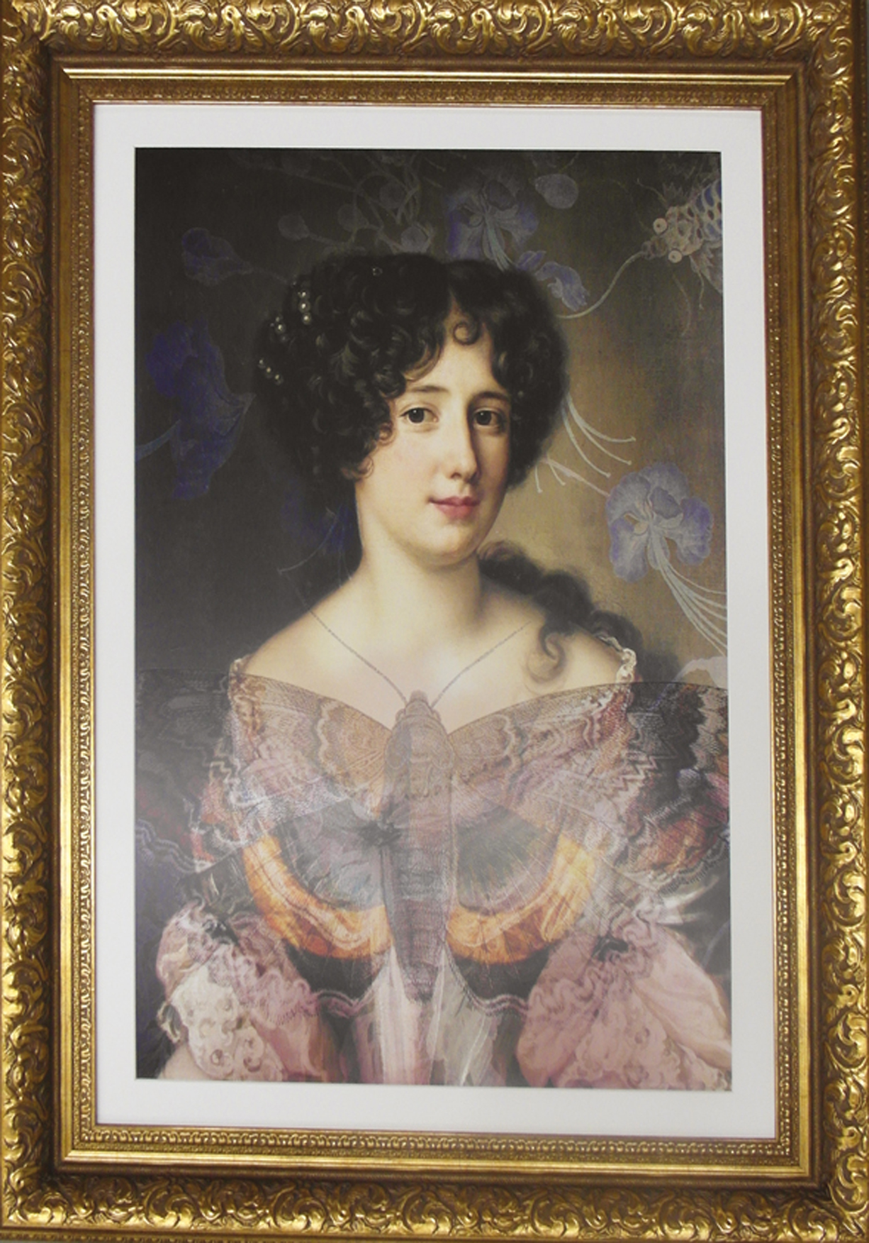 Wandbild MondiArt | MADAME BUTTERFLY | Barockrahmen gold | M : 80 x 110 cm