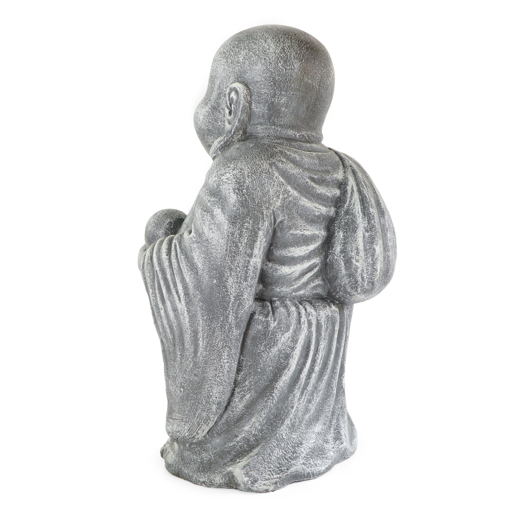 Deko-HAPPY BUDDHA | 70 cm stehend | silbergrau GRC Beton