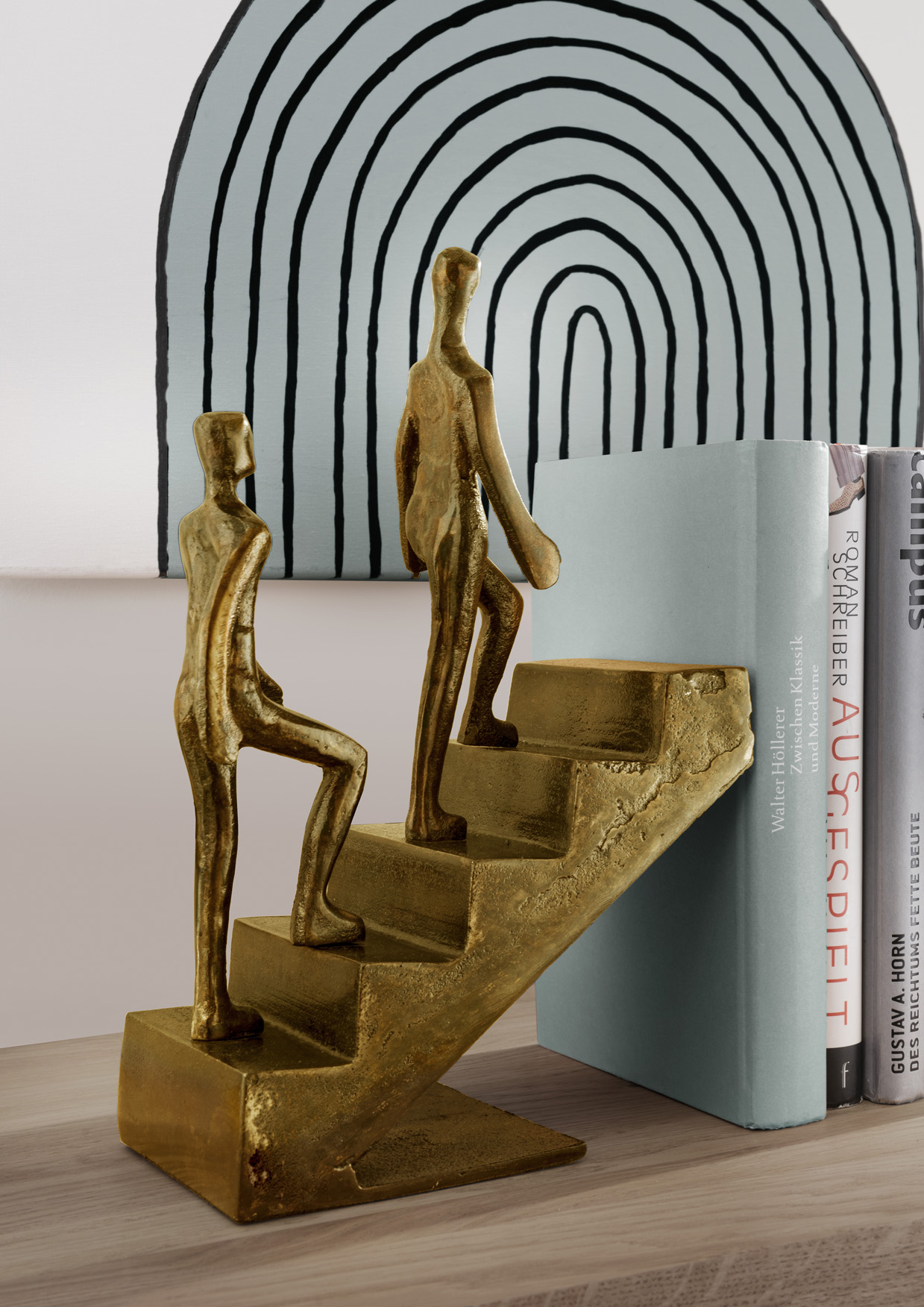 Deko-Figur UPSTAIRS gold