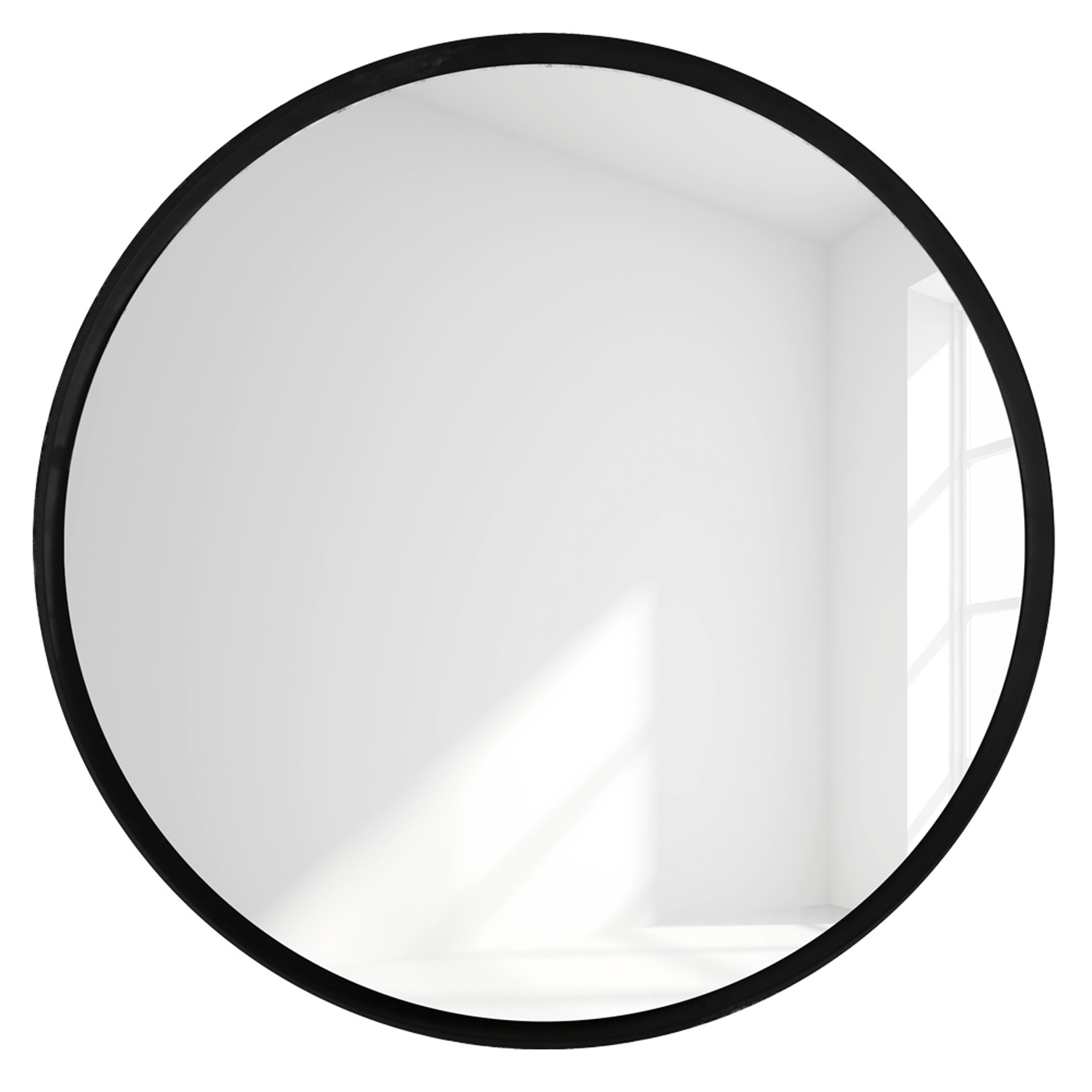 Spiegel ROUND XL | Stahl matt schwarz 3 mm | rund ca. 90 cm