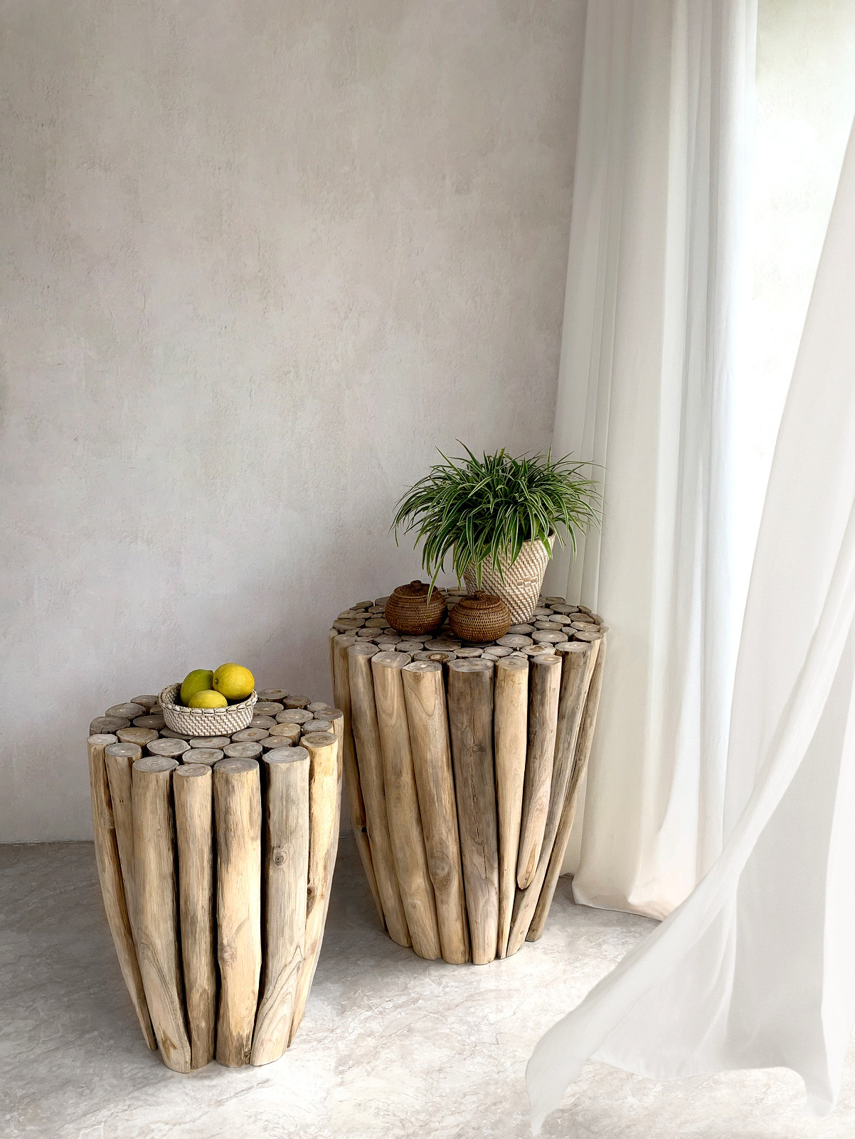Beistelltisch BRANCHES-2 | Teak | rund 50 cm