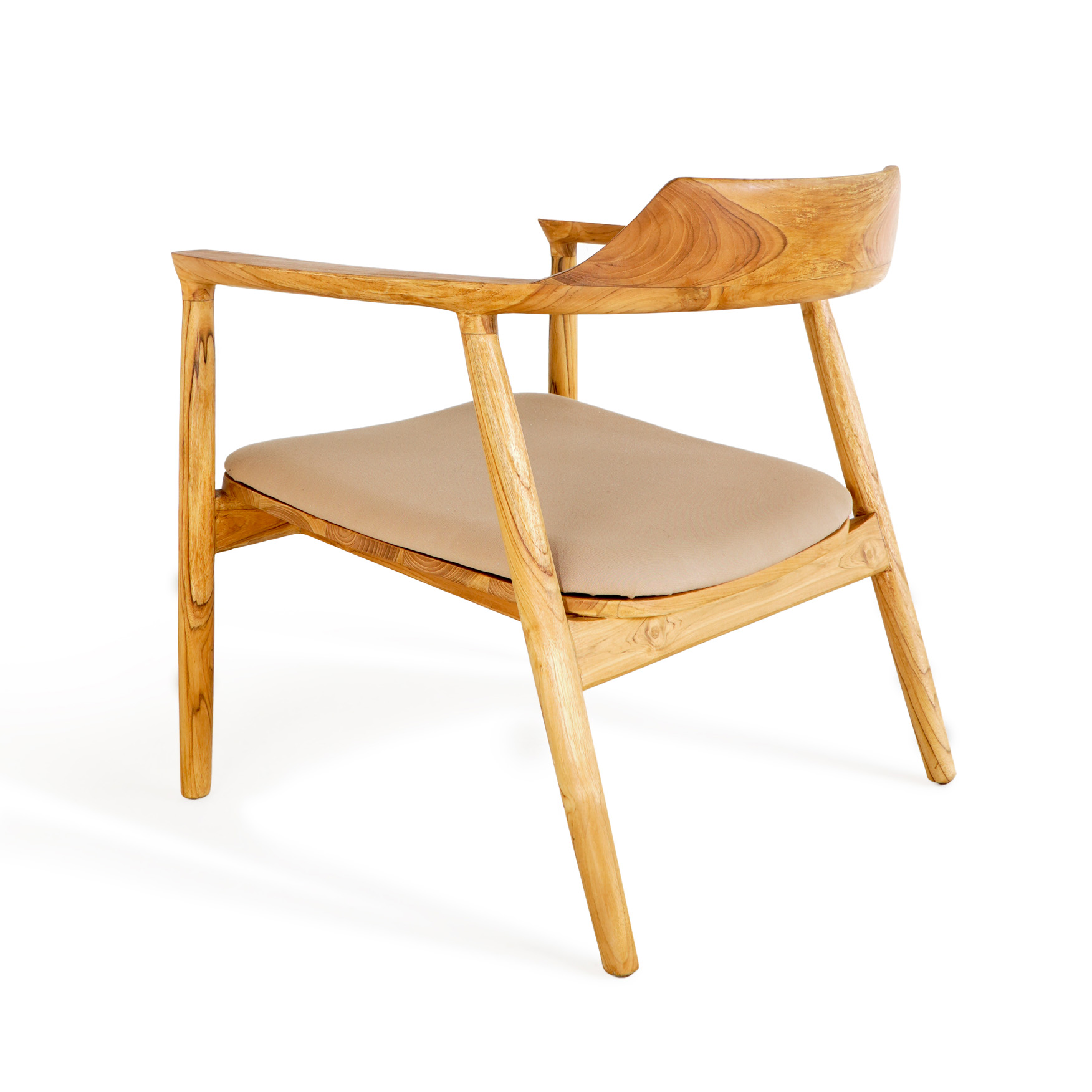 Loungsessel DESIGN-1 | Teak massiv | Polstersitz beige