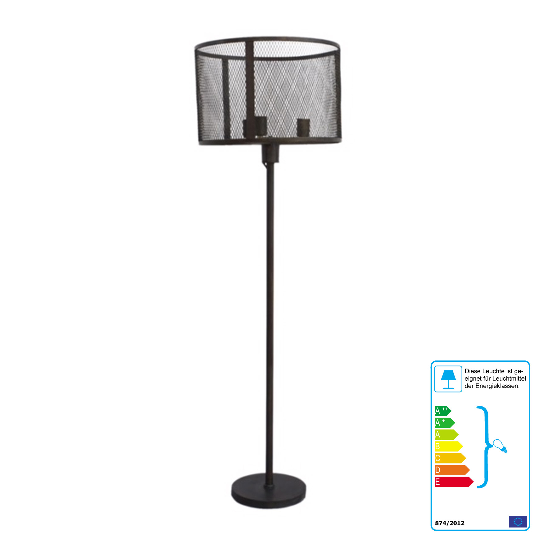 Stehleuchte MARY | Metall schwarz | rund: 46 cm / 150 cm hoch